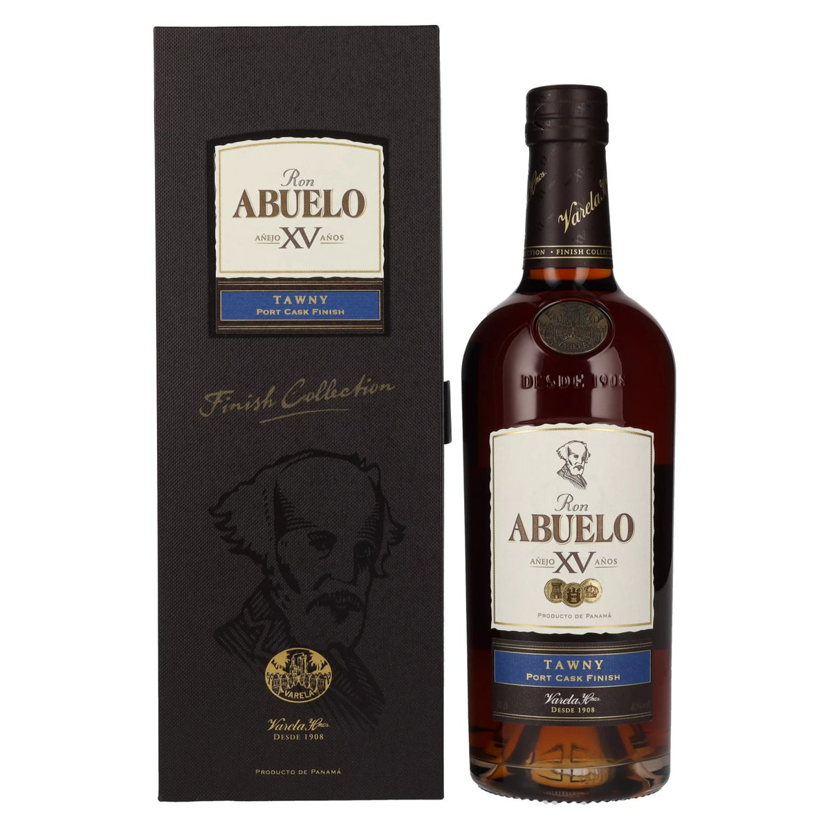 Ron Abuelo Añejo XV Años TAWNY Port Cask Finish 40% Vol. 0,7l en boîte cadeau