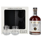 Ron Espero Caribbean Coconut & Rum Liqueur 40% Vol. 0,7l in Geschenkbox mit 2 Gläser