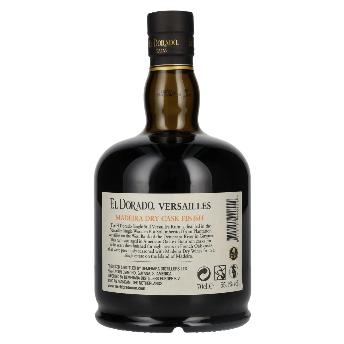 El Dorado Rum VERSAILLES Special Madeira Dry Casks 2005 55,1% Vol. 0,7l
