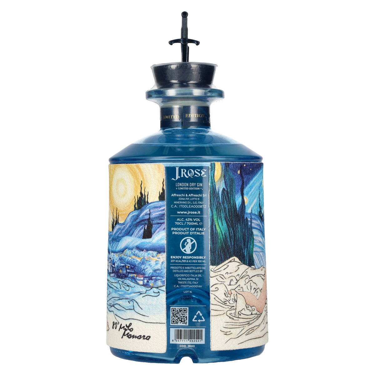J. Rose London Dry Gin JR80 Limited Edition 43% Vol. 0,7l mit LED Lichtsticker
