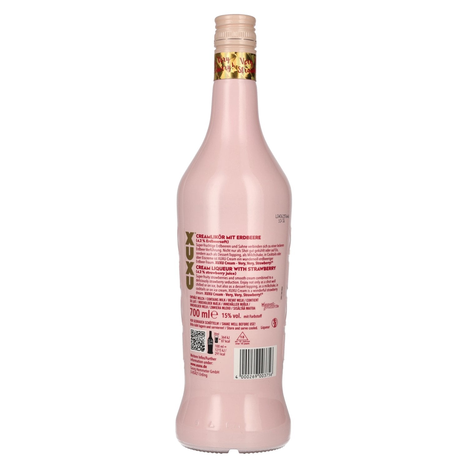 XUXU Liqueur de crème à la fraise 15% vol. 0,7l