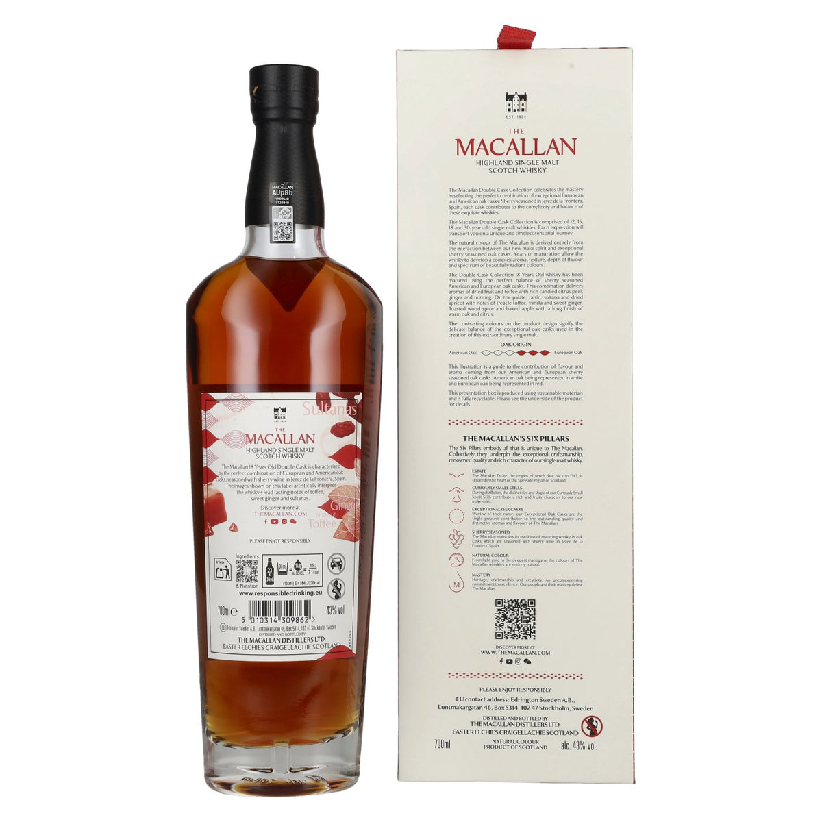 The Macallan 18 Years Old DOUBLE CASK 2025 43% vol. 0,7l en boîte cadeau