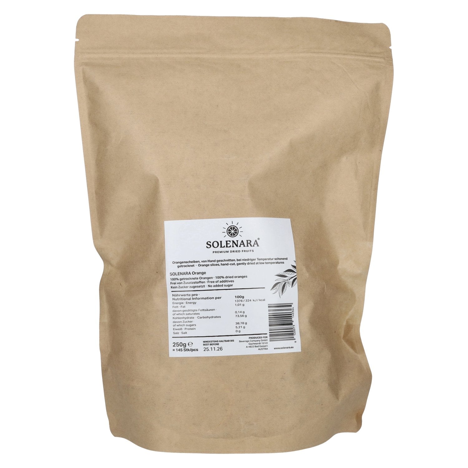 Solenara Premium Fruits Séchés ORANGE 250 g