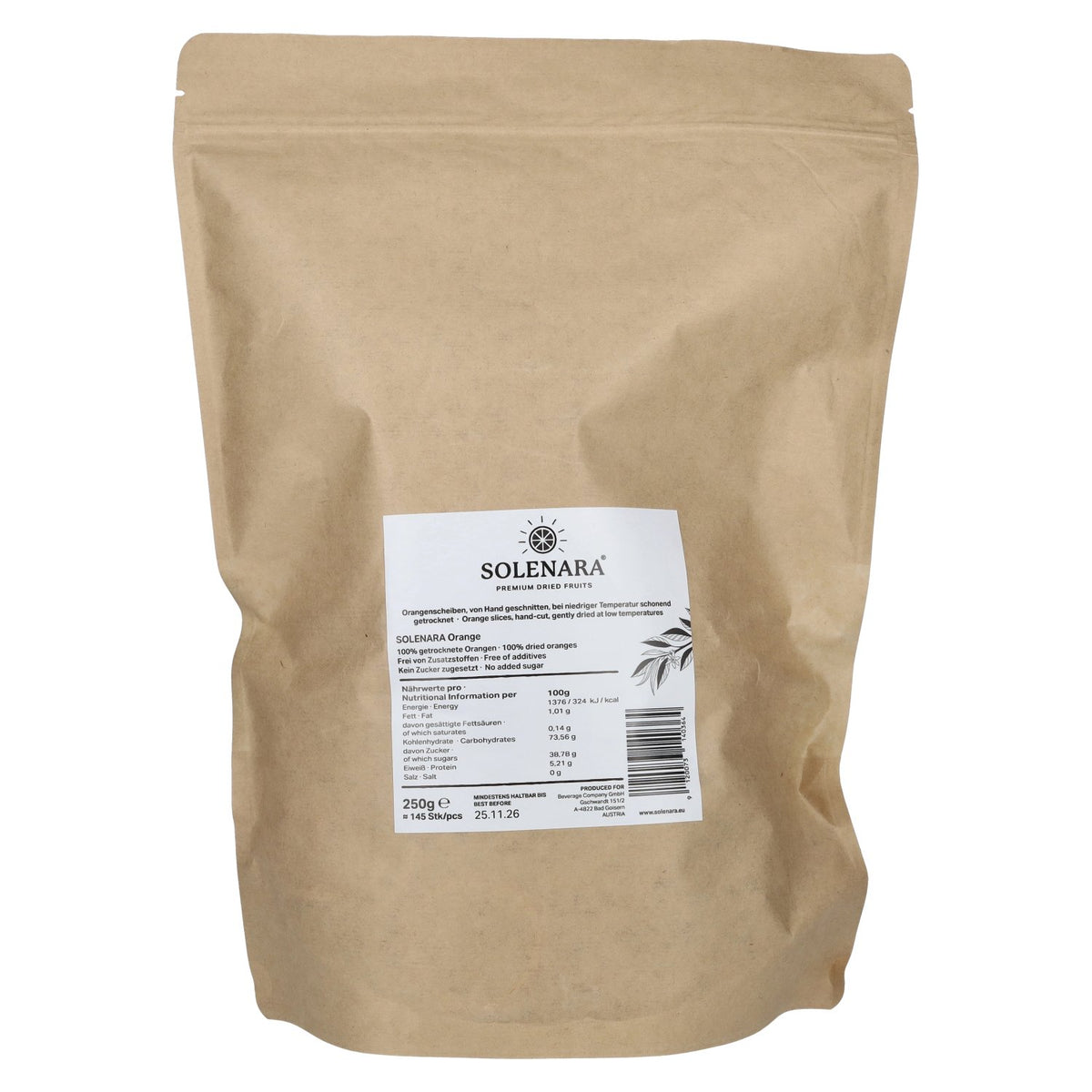 Solenara Premium Dried Fruits ORANGE 250 g