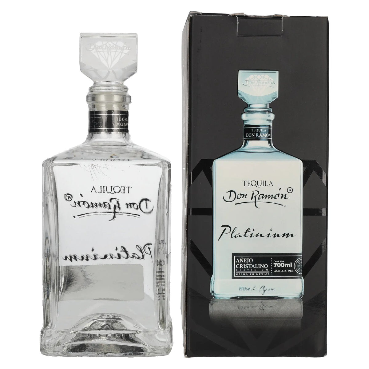 Don Ramón Platinum Añejo Cristalino 100% Agave 35% Vol. 0,7l in gift box