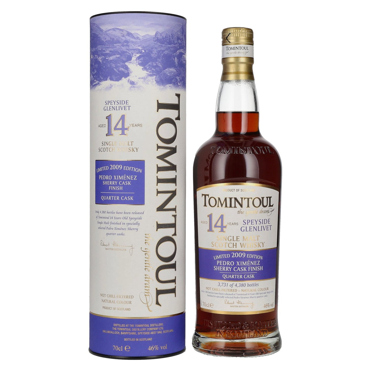 Tomintoul 14 Years Old PX SHERRY QUARTER CASK Finish 2009 46% Vol. 0,7l en boîte cadeau