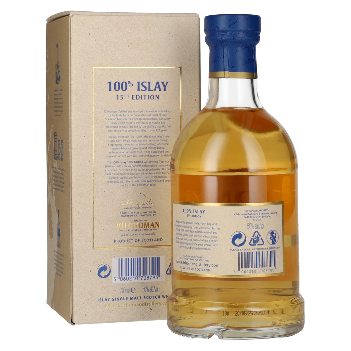 Kilchoman 100% Islay 15th Edition Single Malt Scotch Whisky 50% Vol. 0,7l in Geschenkbox