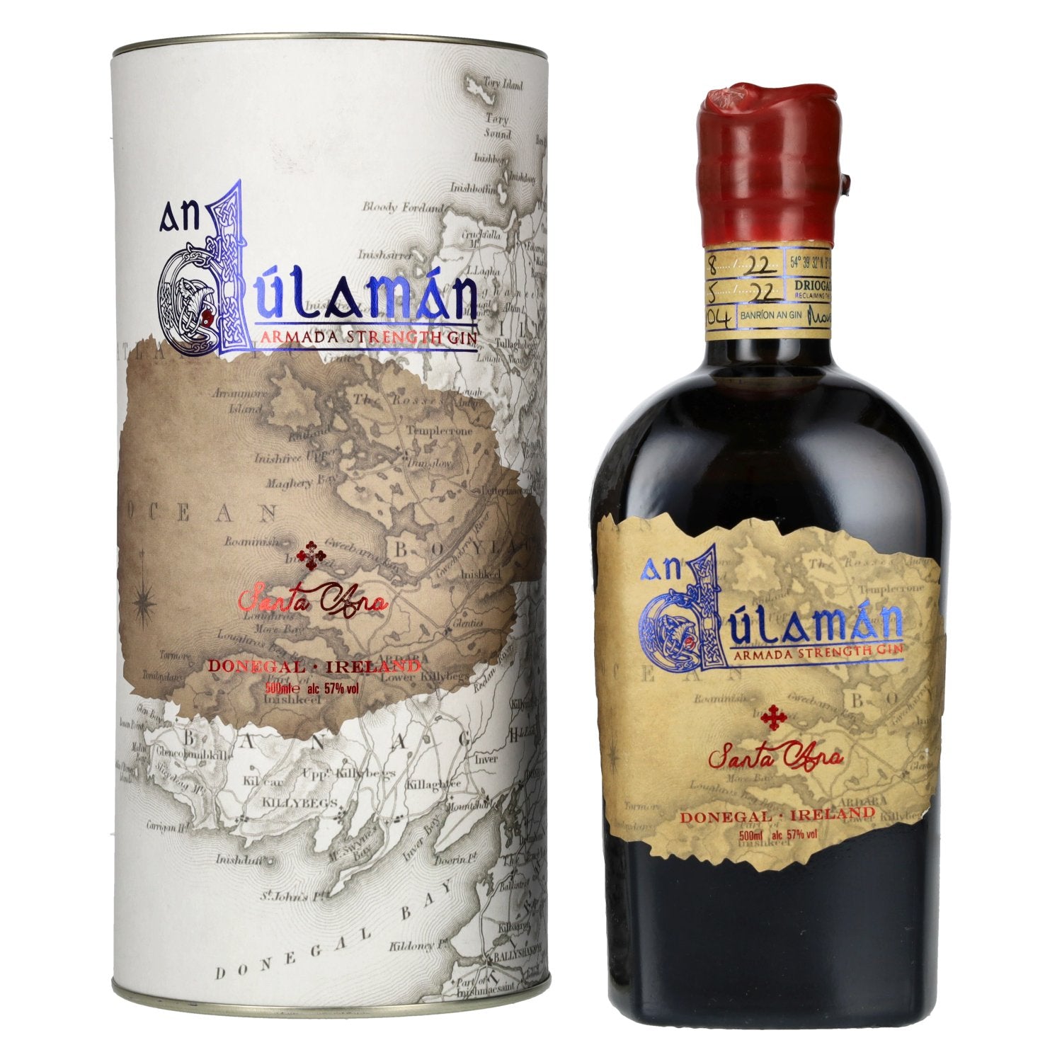 An Dúlamán SANTA ANA Armada Strength Gin 57% vol. 0,5l en boîte cadeau