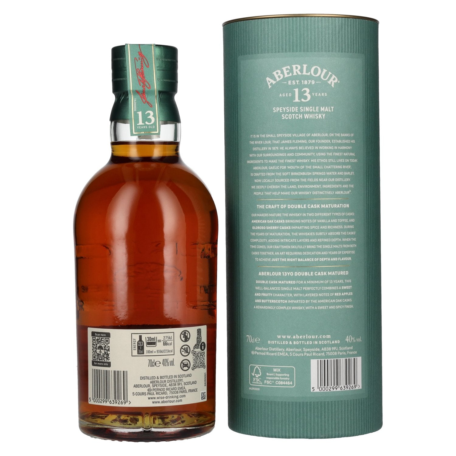 Aberlour 13 Years Old DOUBLE CASK MATURED Travel Exclusive Speyside Single Malt 40% Vol. 0,7l en boîte cadeau