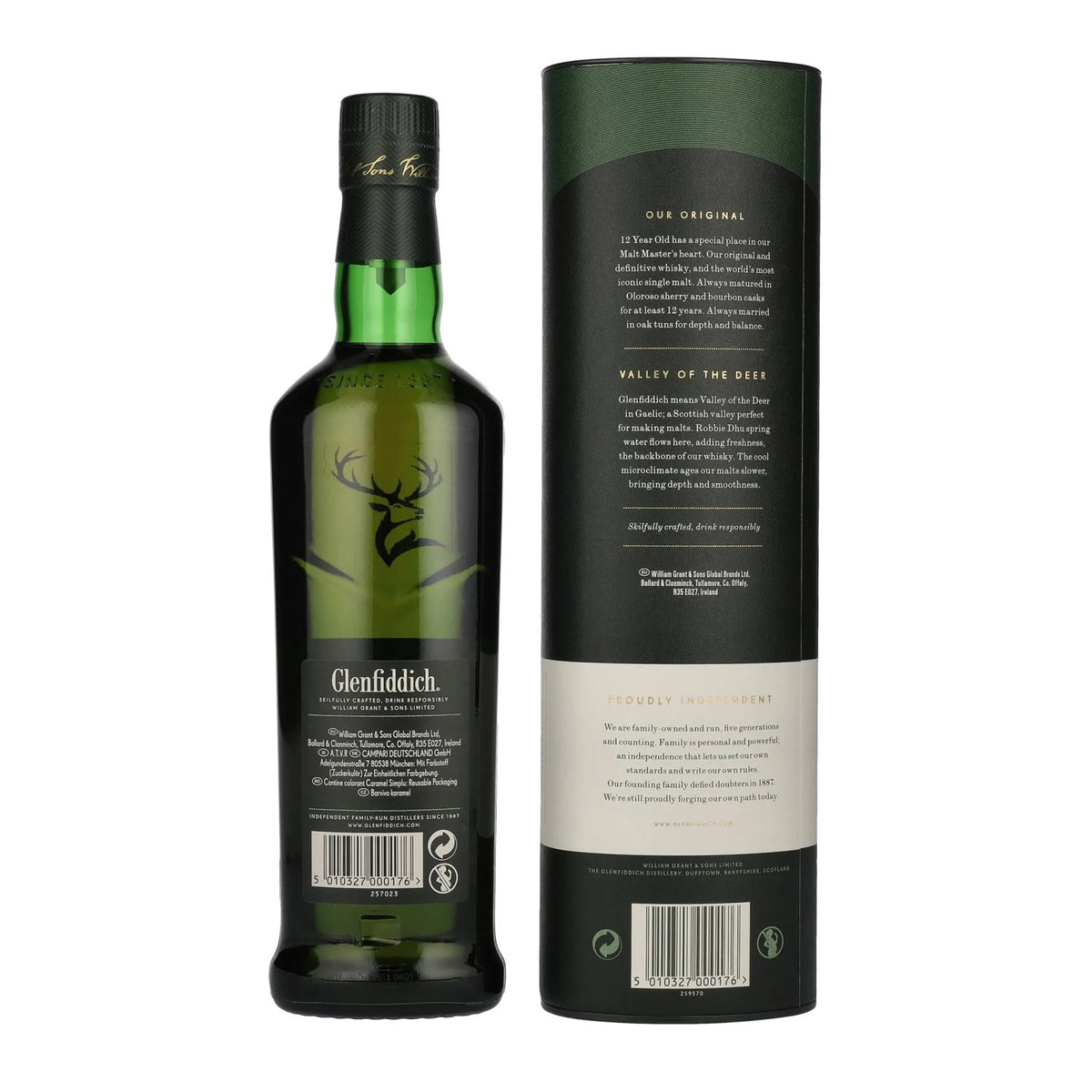 Glenfiddich OUR ORIGINAL TWELVE 12 Years Old Single Malt Scotch Whisky 40% Vol. 0,7l en boîte cadeau