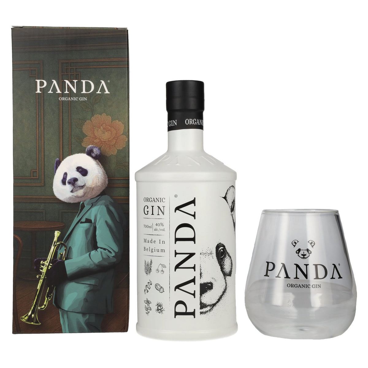 PANDA Organic Gin 40% Vol. 0,7l in gift box with glass