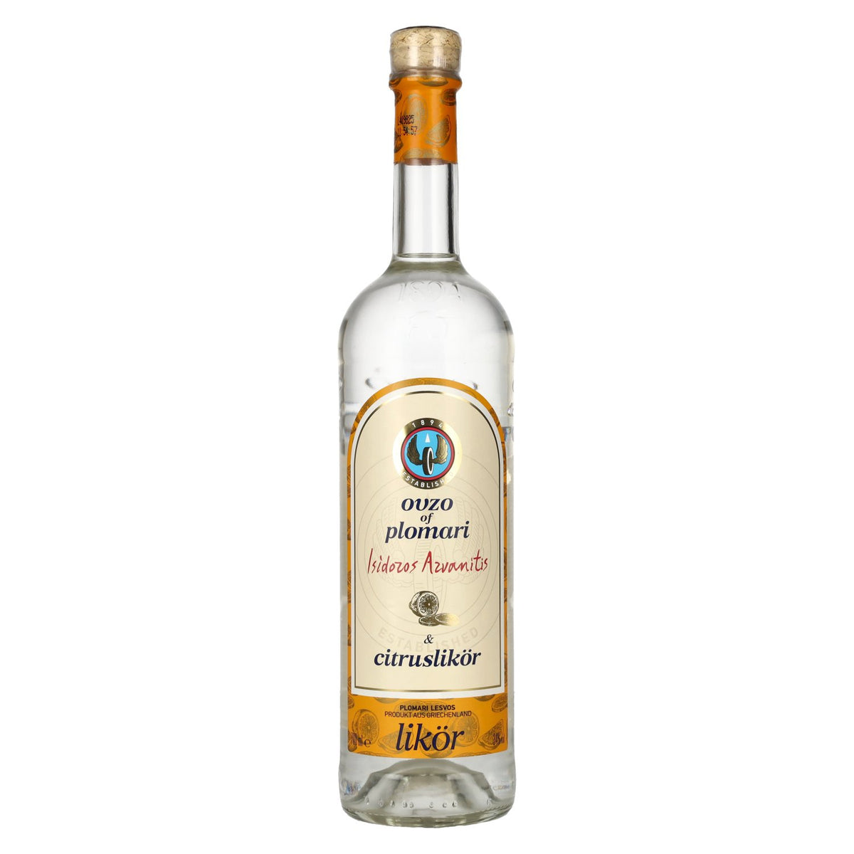 Ouzo Plomari Citrus liqueur 34% Vol. 0,7l