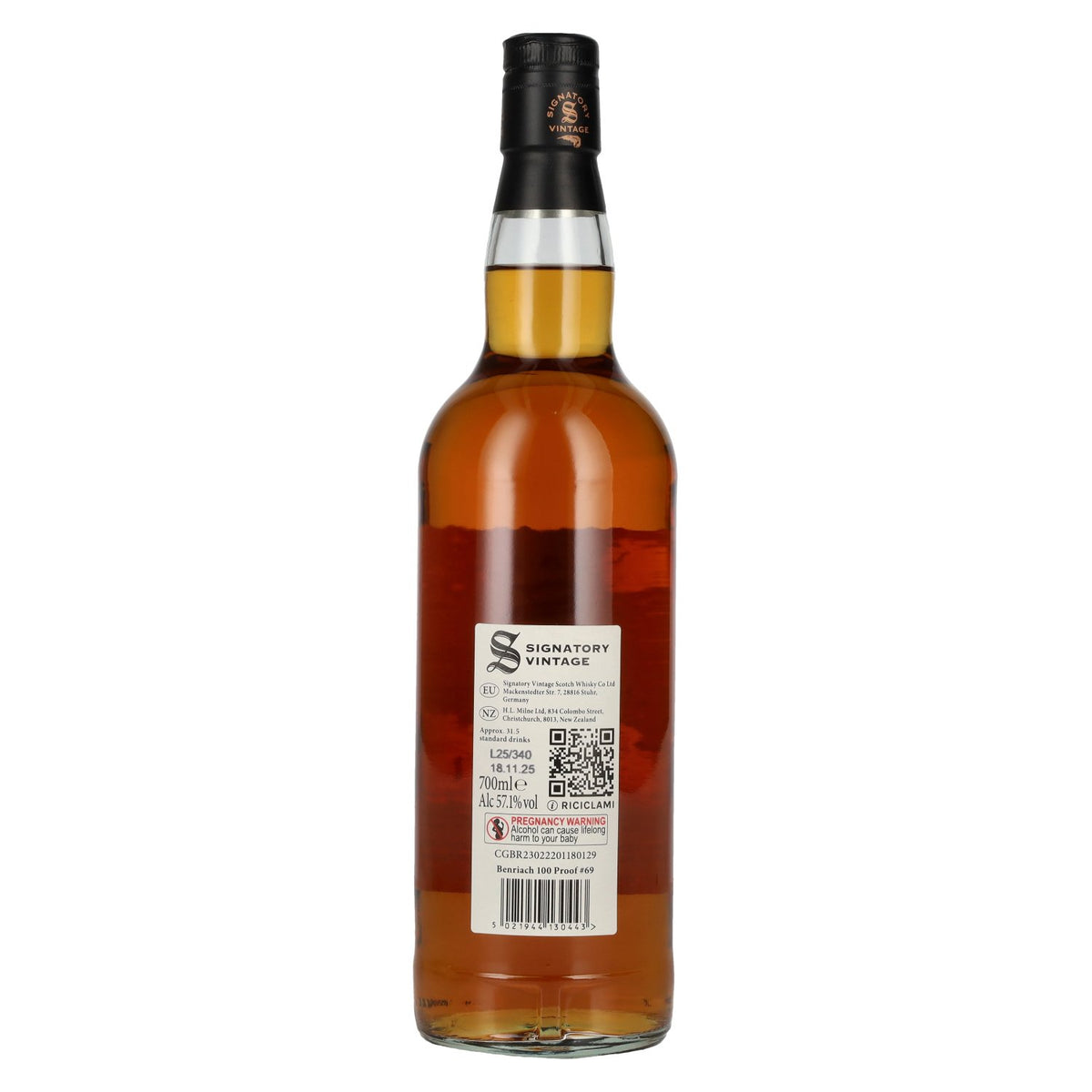 Signatory Vintage 100 Proof Edition BENRIACH 12 Years Old Single Malt #69 2013 57,1% Vol. 0,7l