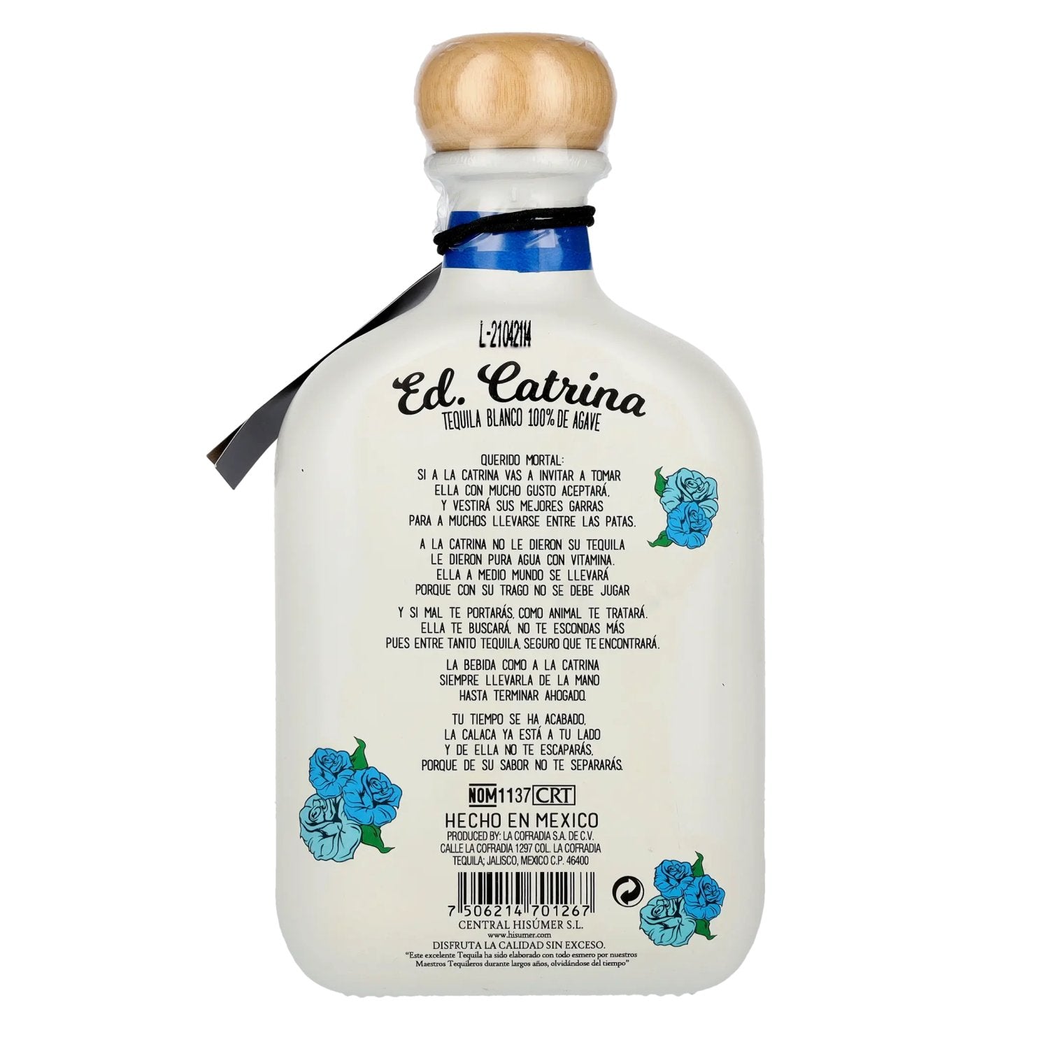 La Cofradia ED. CATRINA Tequila Blanco 100% de Agave 38% Vol. 0,7l