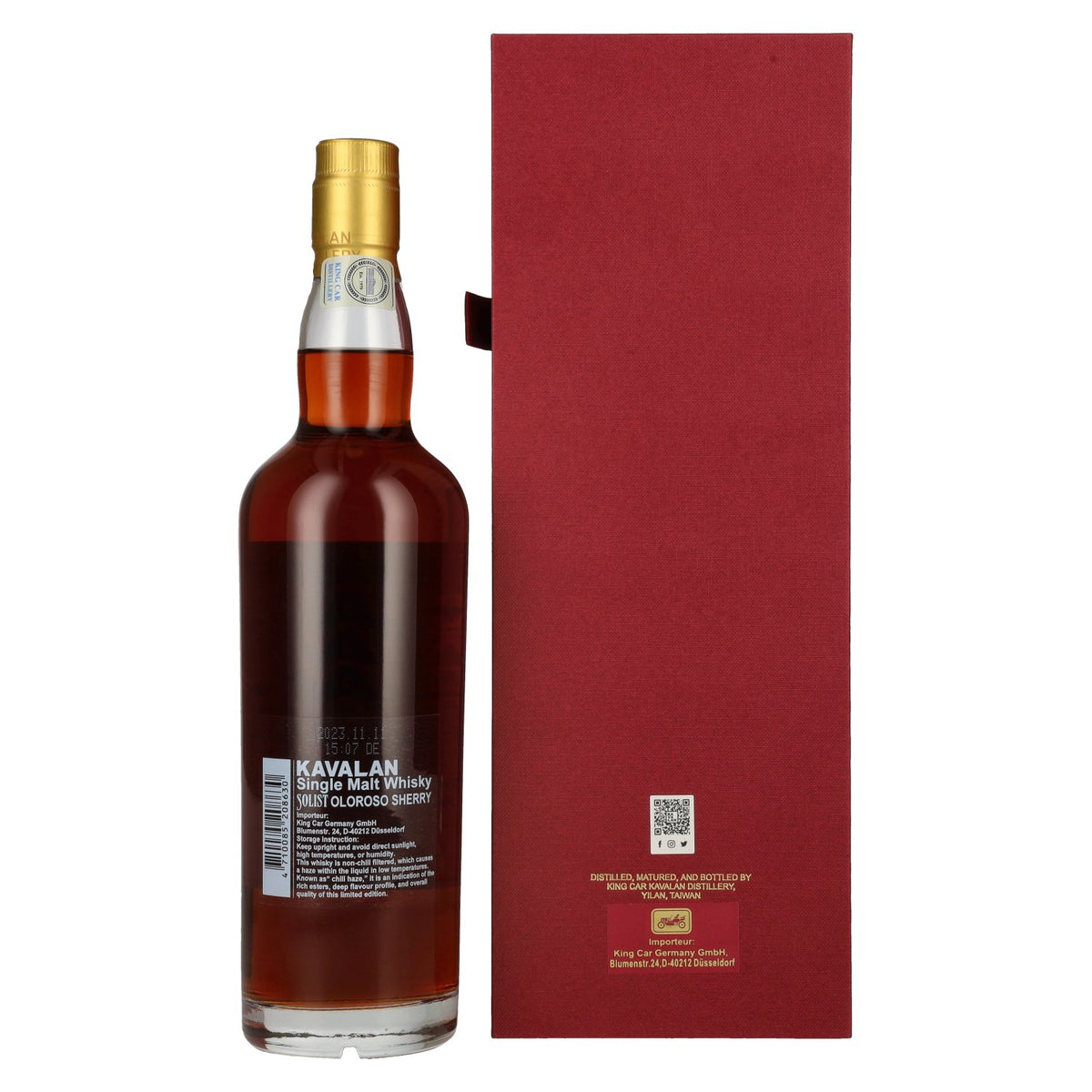 Kavalan SOLIST Single Malt Whisky Oloroso Sherry Cask 57,1% Vol. 0,7l in gift box