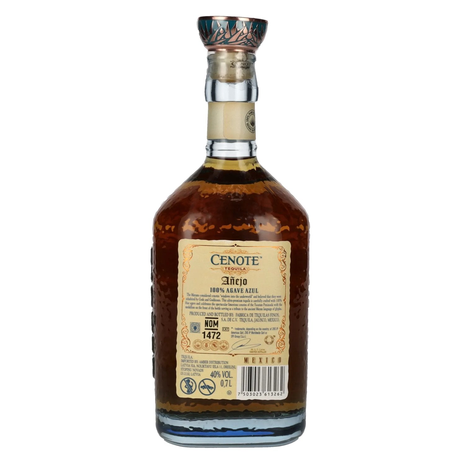 Cenote Tequila Añejo 100% Agave Azul 40% Vol. 0,7l