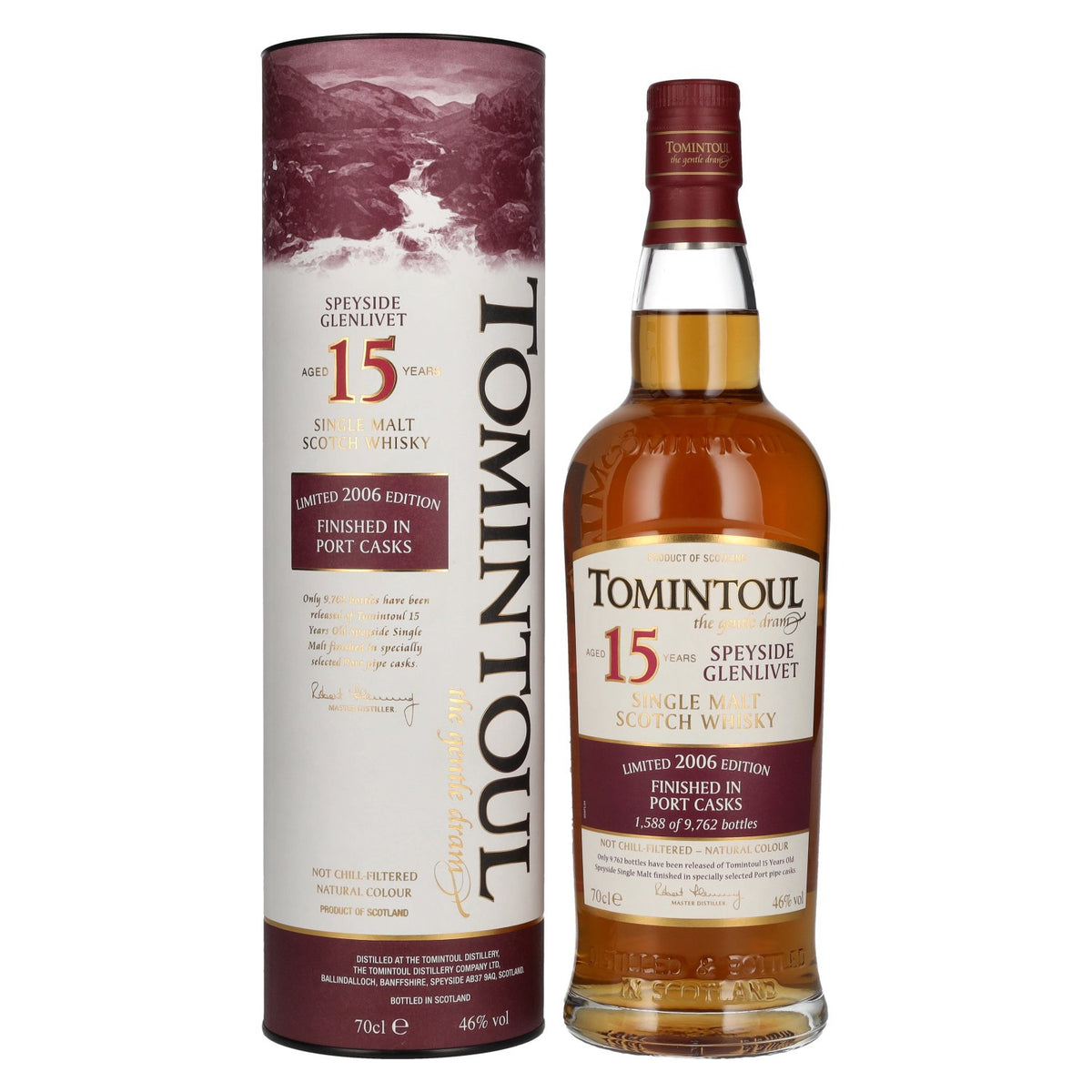 Tomintoul 15 Years Old PORT CASKS Finish Limited Edition 2006 46% vol. 0,7l en boîte cadeau