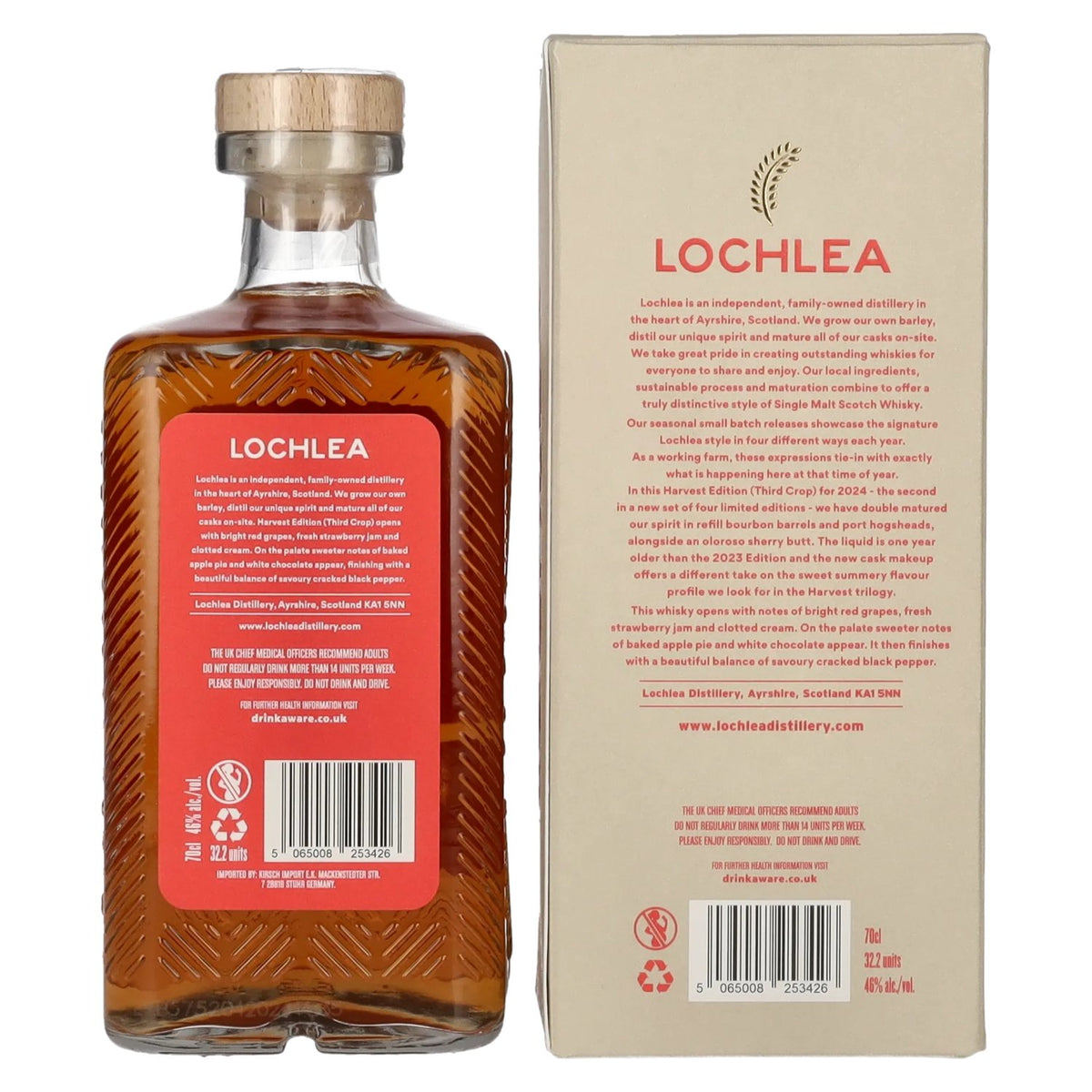 Lochlea HARVEST EDITION Third Crop Single Malt Scotch Whisky 46% Vol. 0,7l en coffret cadeau