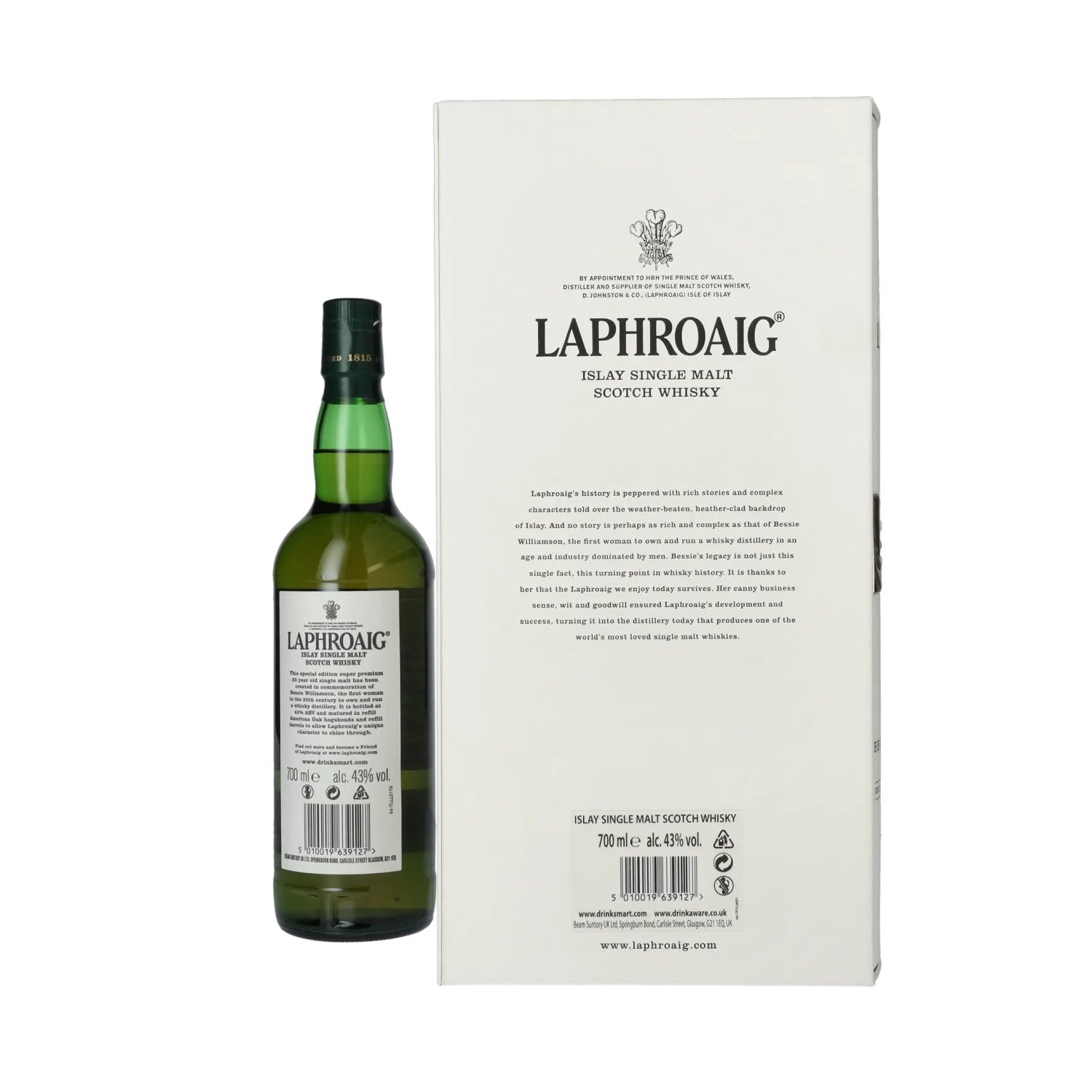 Laphroaig 25 Years Old THE BESSIE WILLIAMSON STORY Edition 2019 43% Vol. 0,7l in Geschenkbox