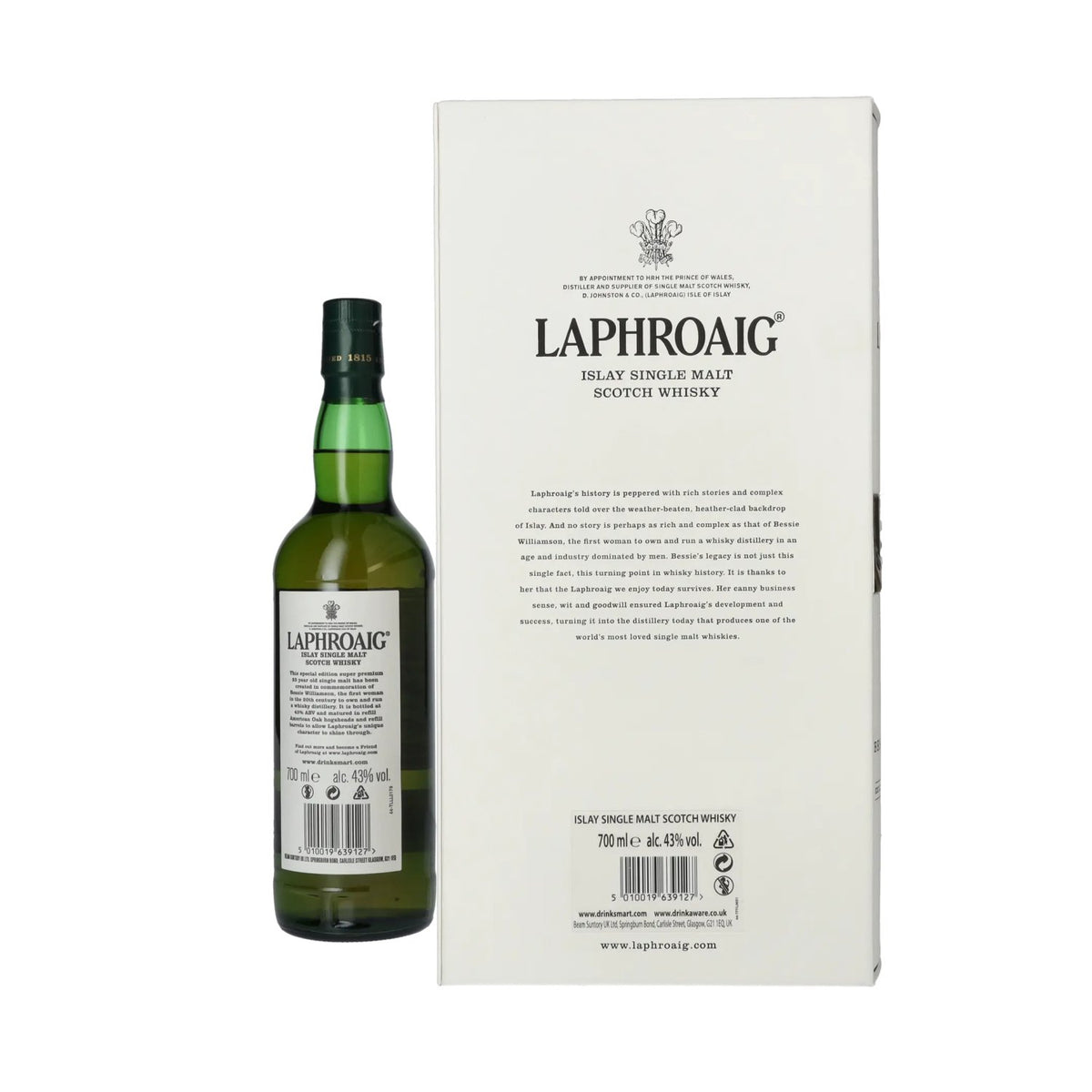 Laphroaig 25 Years Old THE BESSIE WILLIAMSON STORY Edition 2019 43% Vol. 0,7l in gift box