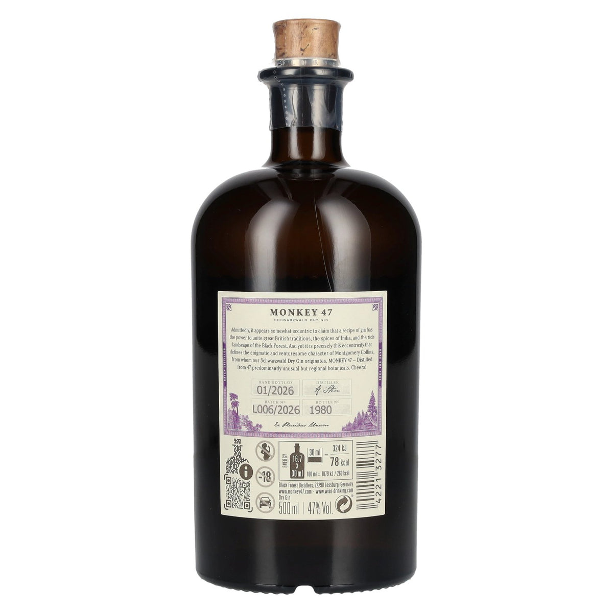 Monkey 47 Black Forest Dry Gin 47% Vol. 0.5l