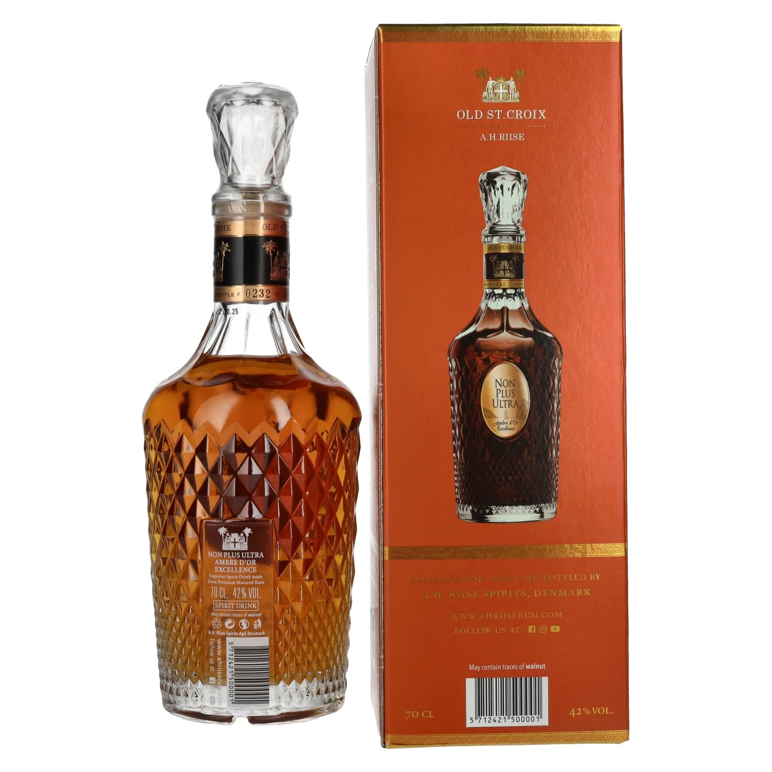 Old St. Croix A.H. Riise NON PLUS ULTRA Ambre d'Or Excellence 42% Vol. 0,7l in Geschenkbox