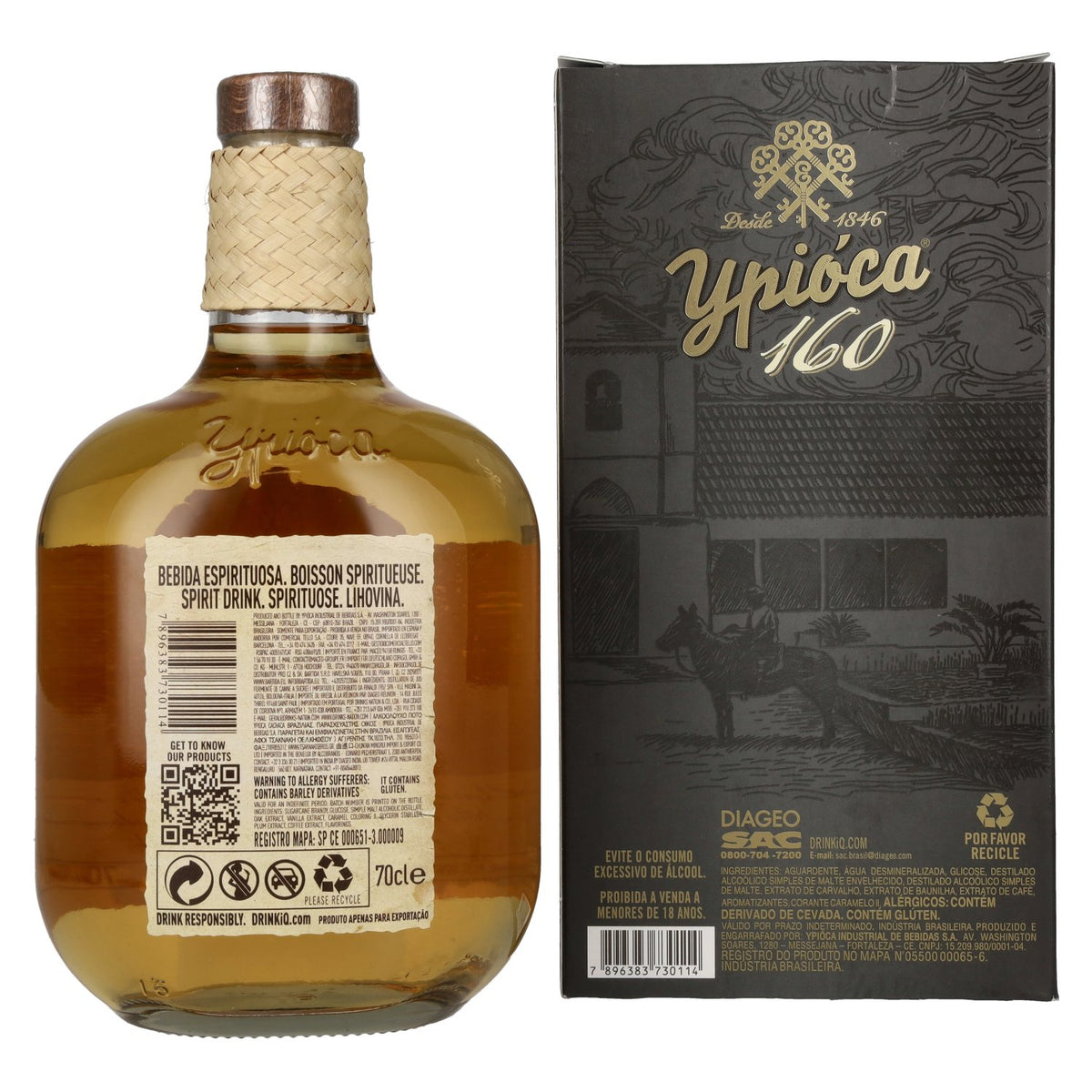 Ypióca 160 Aguardente Composta com Malte 39% vol. 0,7l en boîte cadeau