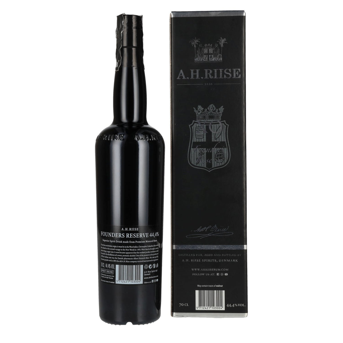 A.H. Riise X.O. FOUNDERS RESERVE Superior Spirit Drink #5 44,4% vol. 0,7l en coffret cadeau