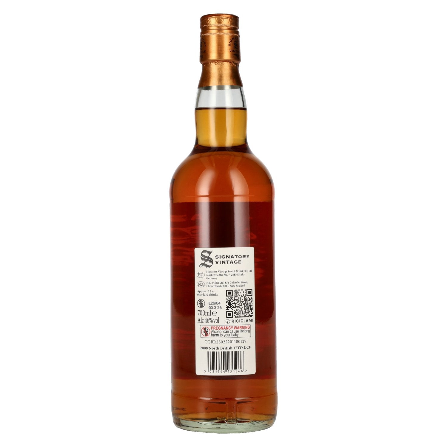 Signatory Vintage NORTH BRITISH 17 Years Old The Un-Chillfiltered 2008 46% Vol. 0,7l