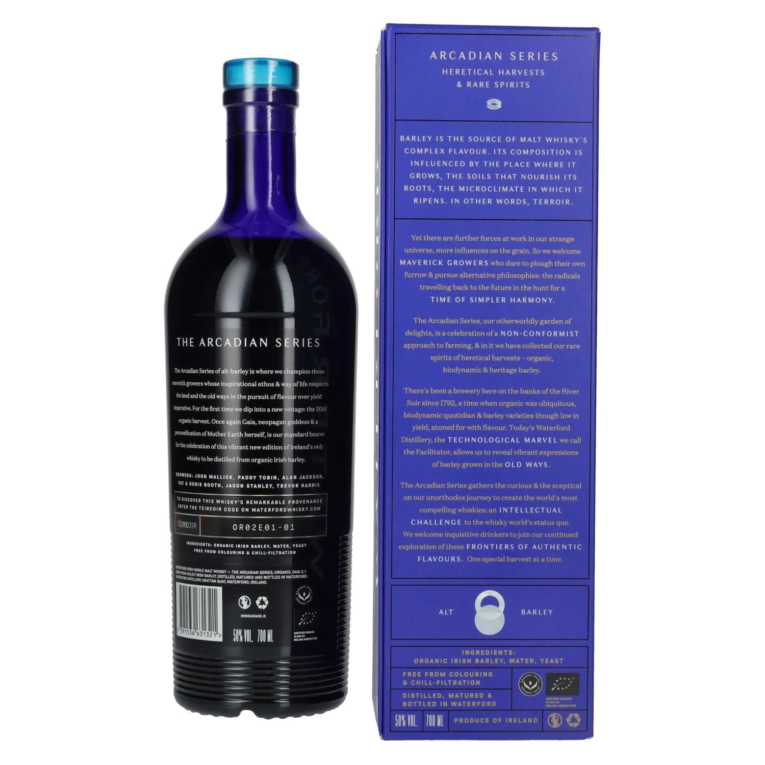 Waterford ORGANIC Irish Single Malt Whisky GAIA 2.1 50% vol. 0,7l en boîte cadeau