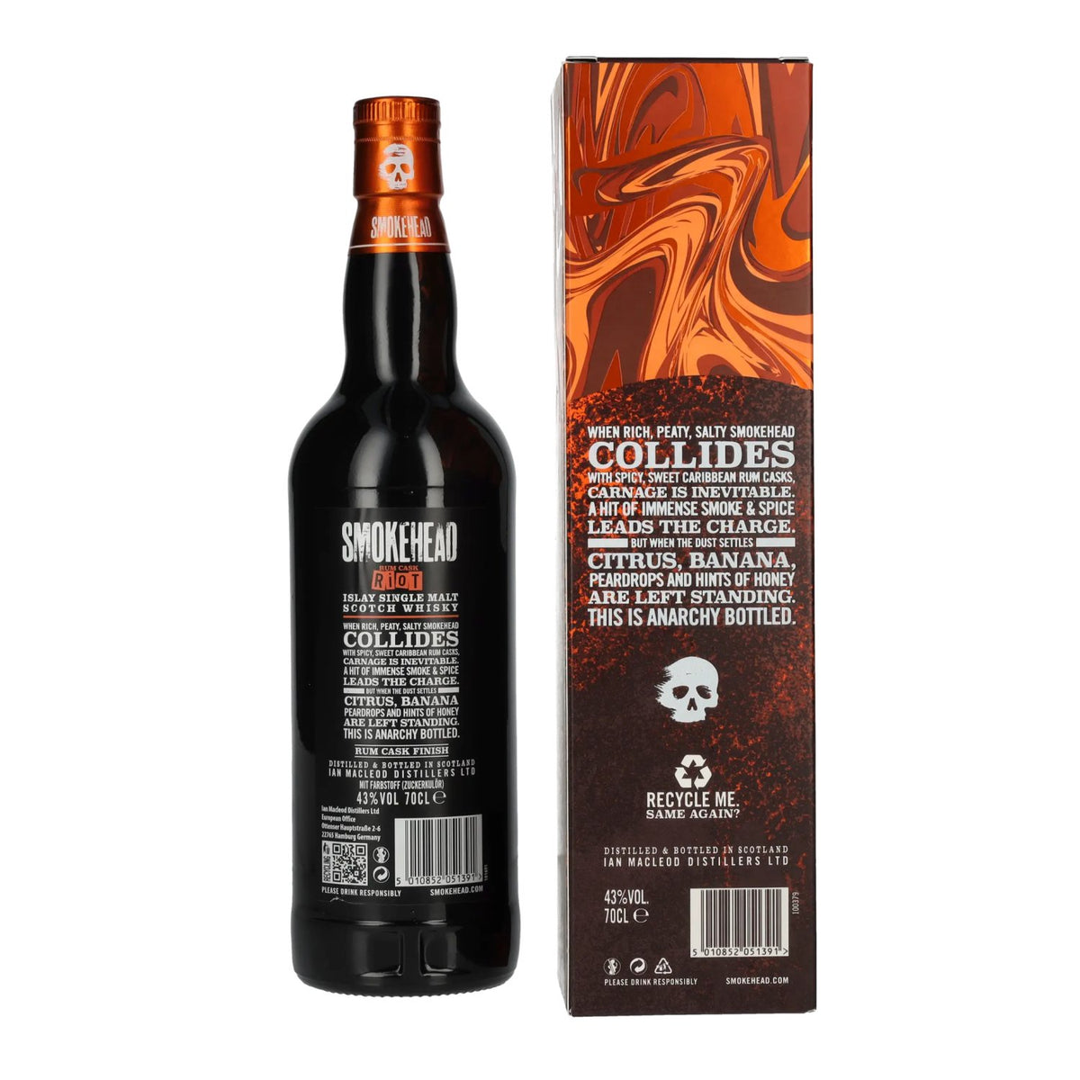 Smokehead RUM RIOT Islay Single Malt Scotch Whisky 43% Vol. 0,7l in gift box