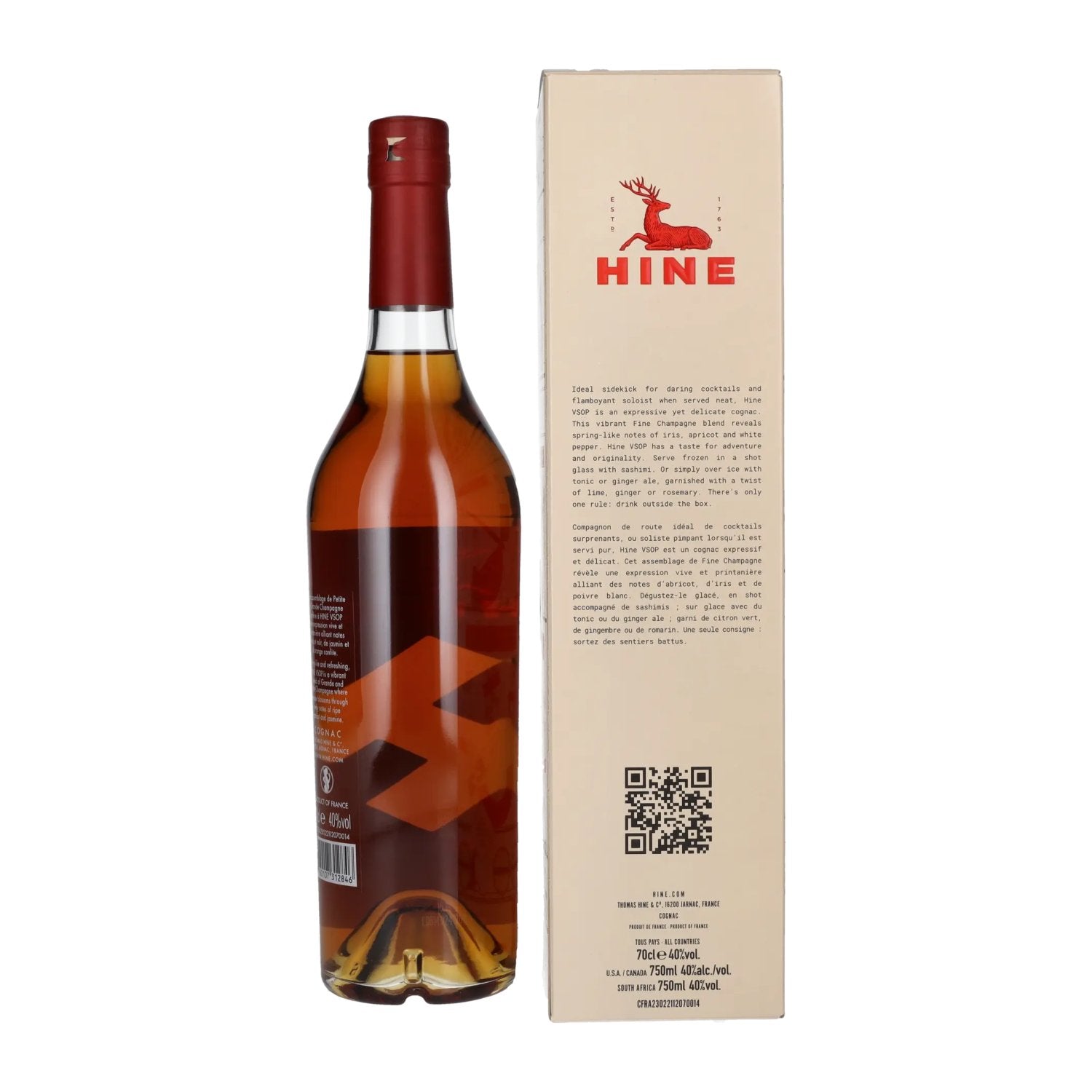 H by Hine VSOP Fine Champagne Cognac Design 40% Vol. 0,7l in gift box