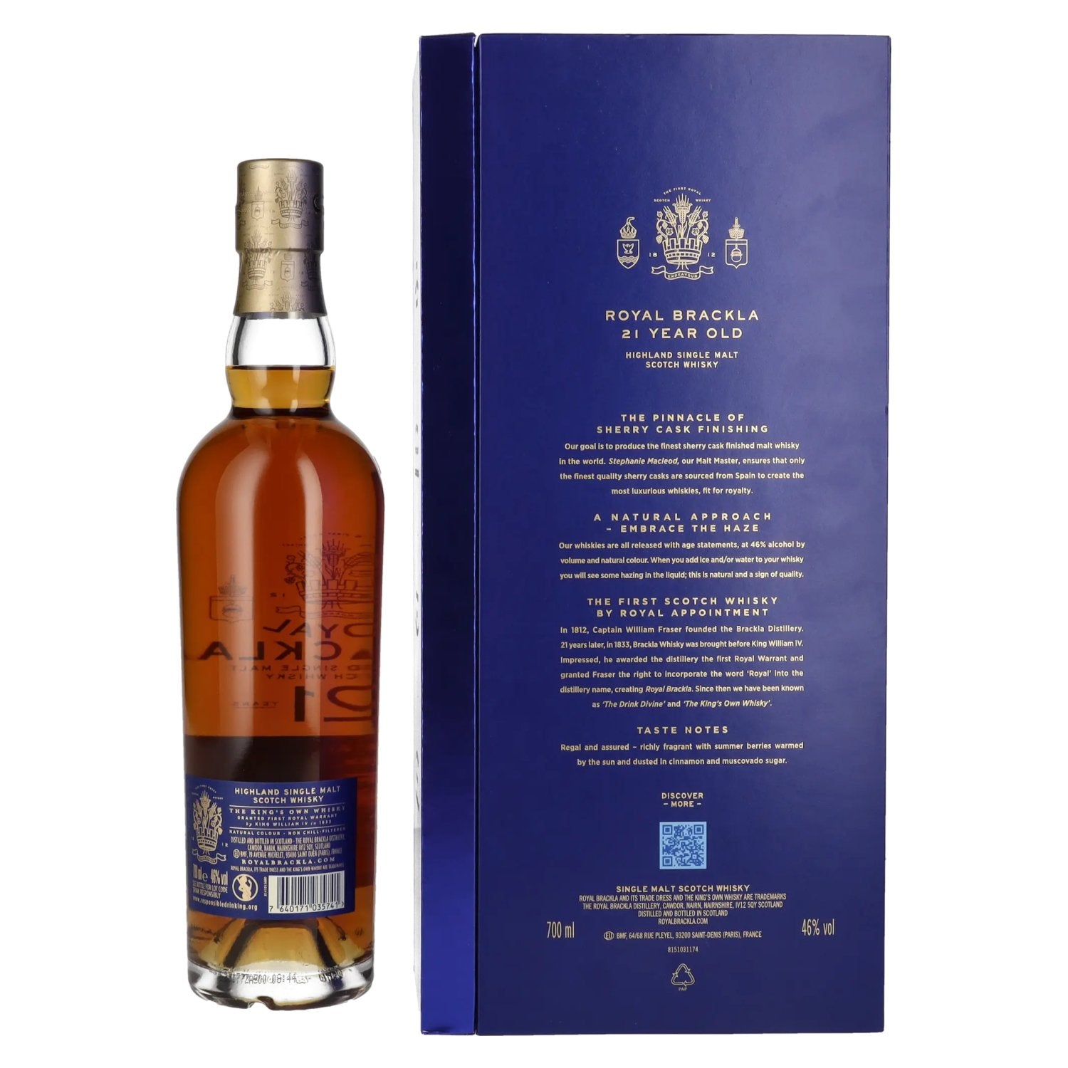 Royal Brackla 21 Years Old Sherry Cask Finish Highland Single Malt 46% Vol. 0,7l in gift box