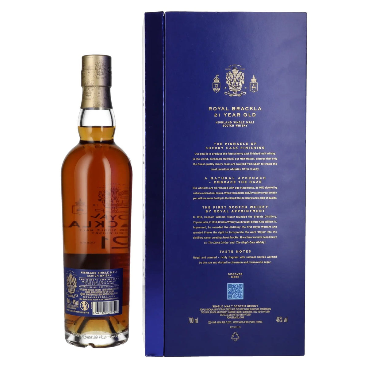 Royal Brackla 21 Years Old Sherry Cask Finish Highland Single Malt 46% Vol. 0,7l en boîte cadeau