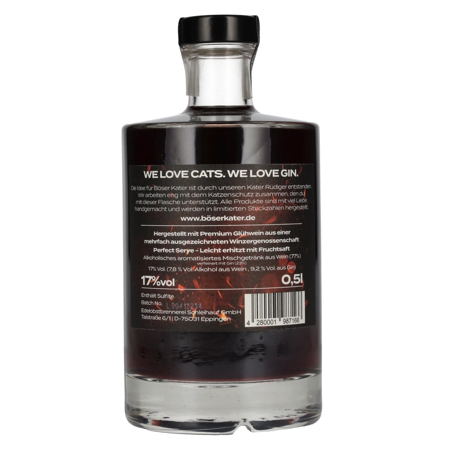 BÖSER KATER Heiße Mieze Handcrafted Glühpunsch & Gin 17% Vol. 0,5l