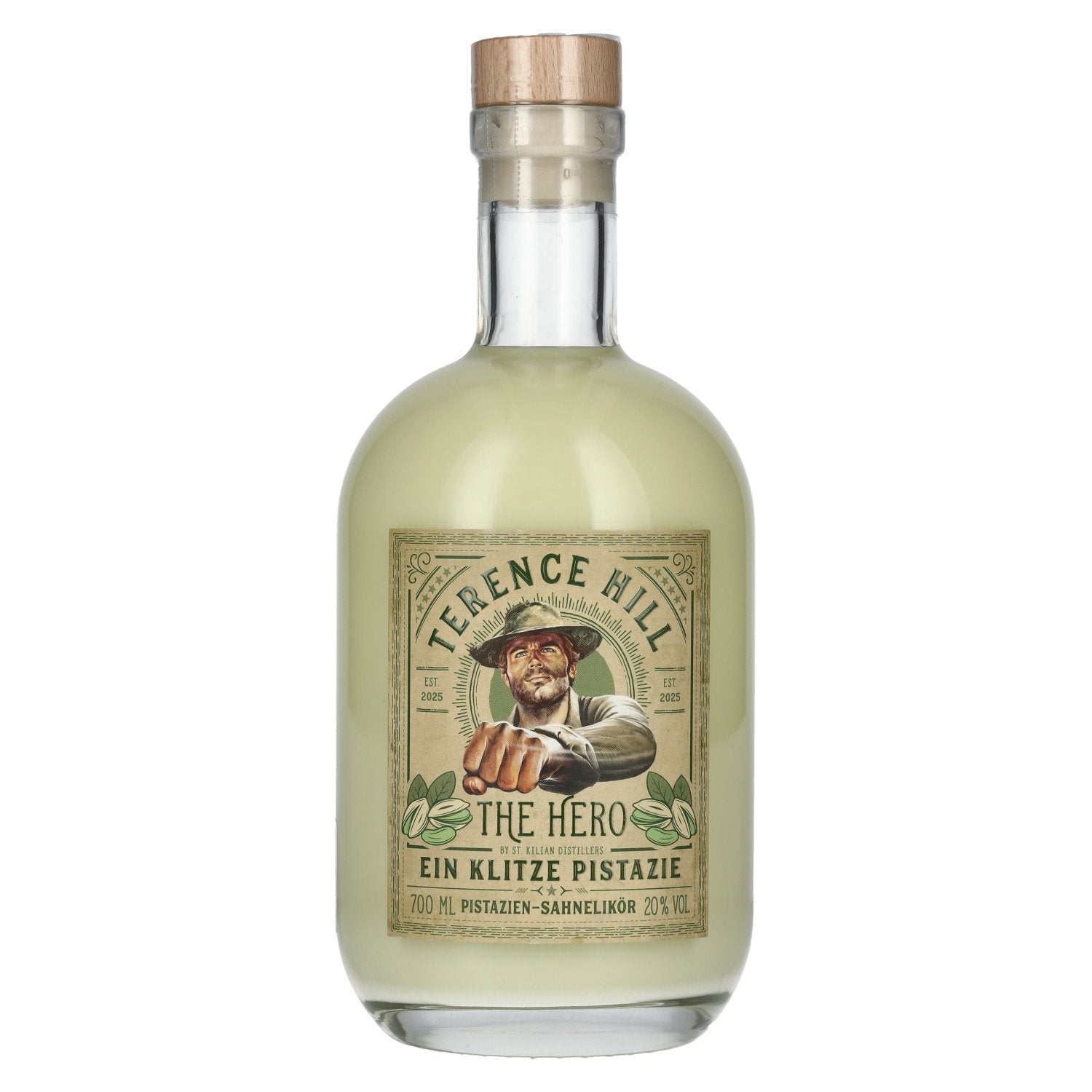 Terence Hill THE HERO EIN KLITZE PISTAZIE Sahne Likör 20% Vol. 0,7l