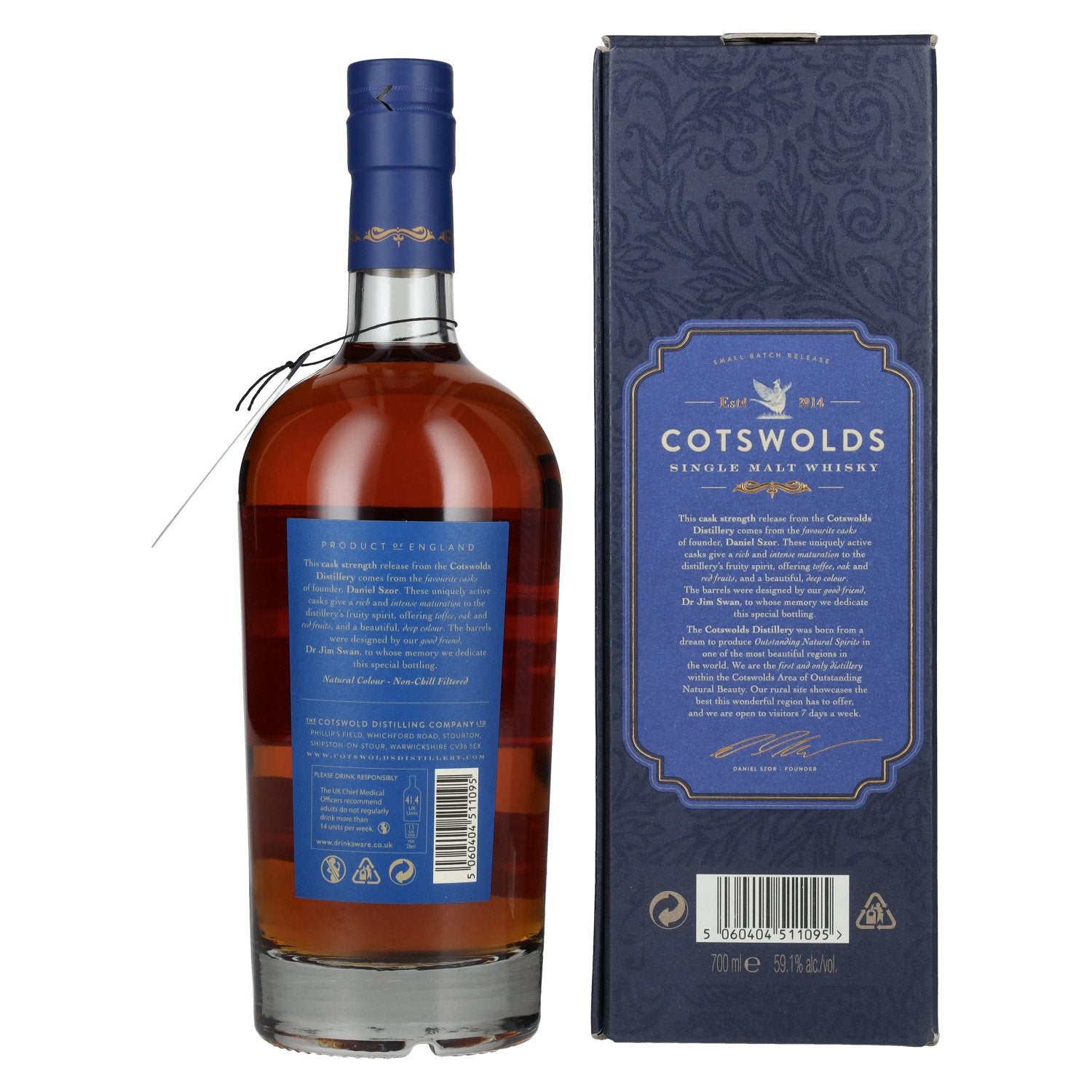 Cotswolds FOUNDER'S CHOICE Single Malt Whisky 59,1% vol. 0,7l en coffret cadeau