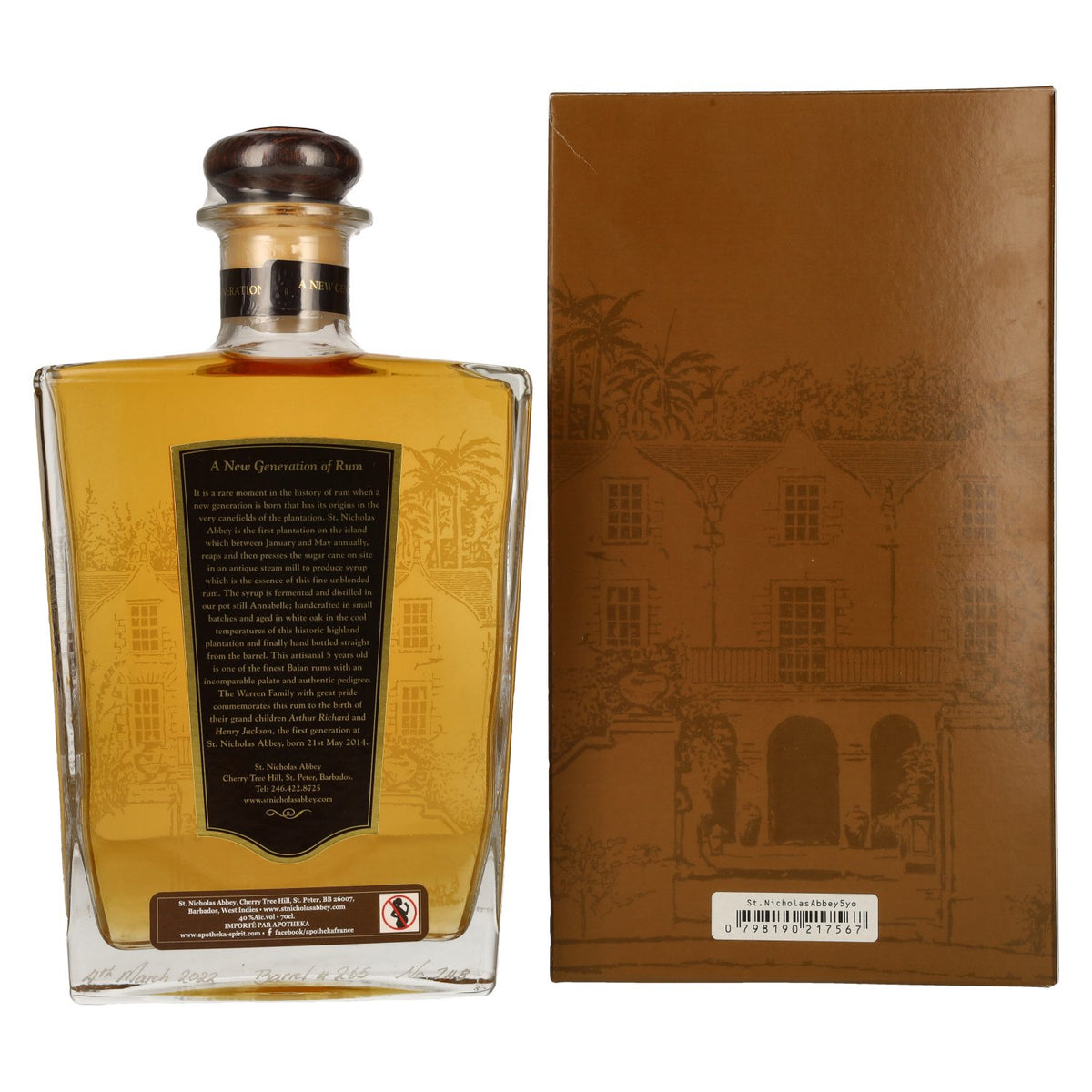 St. Nicholas Abbey Barbados Rum 5 Years Old Single Cask 40% Vol. 0,7l in gift box