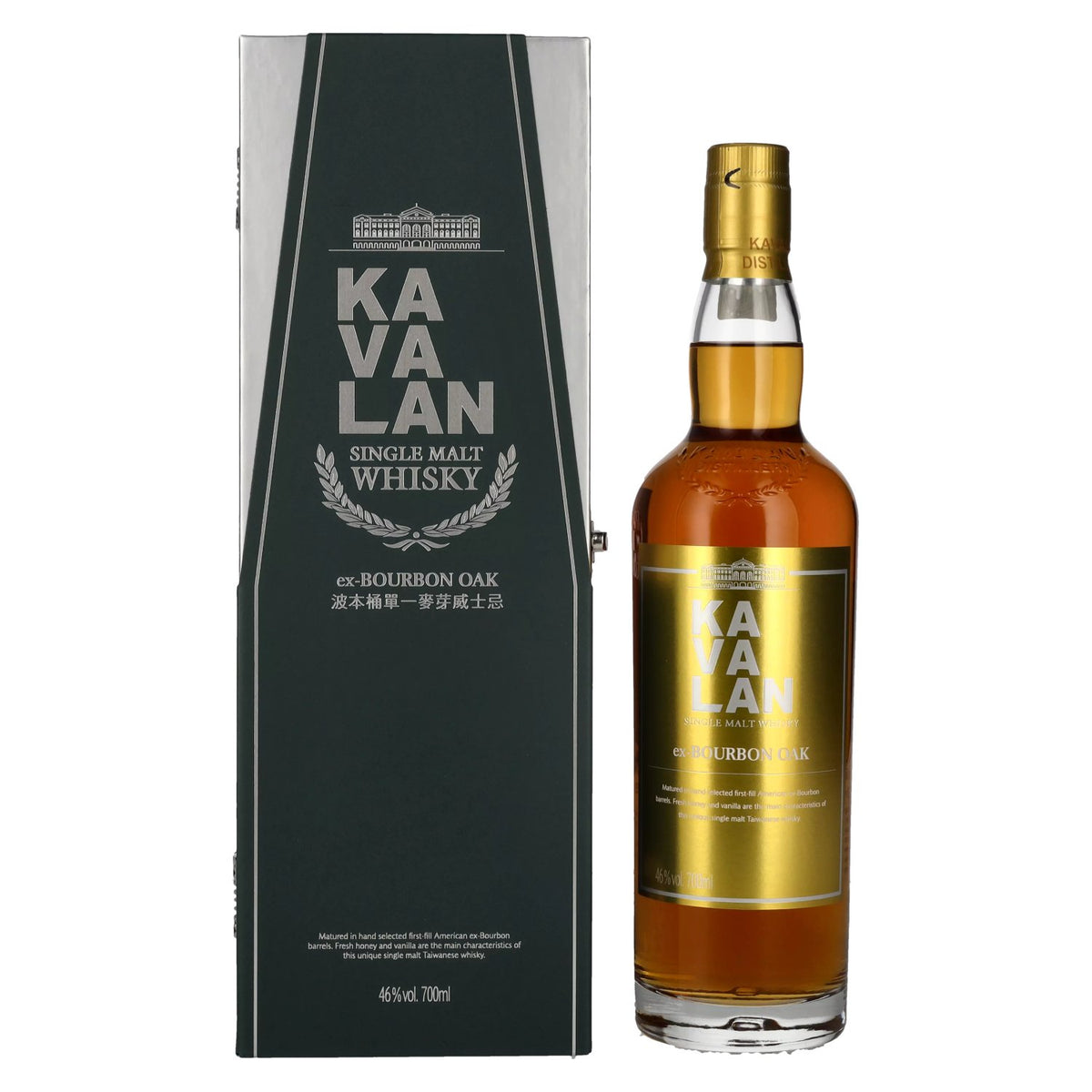 Kavalan EX-BOURBON OAK CASK Single Malt Whisky 46% Vol. 0,7l in gift box