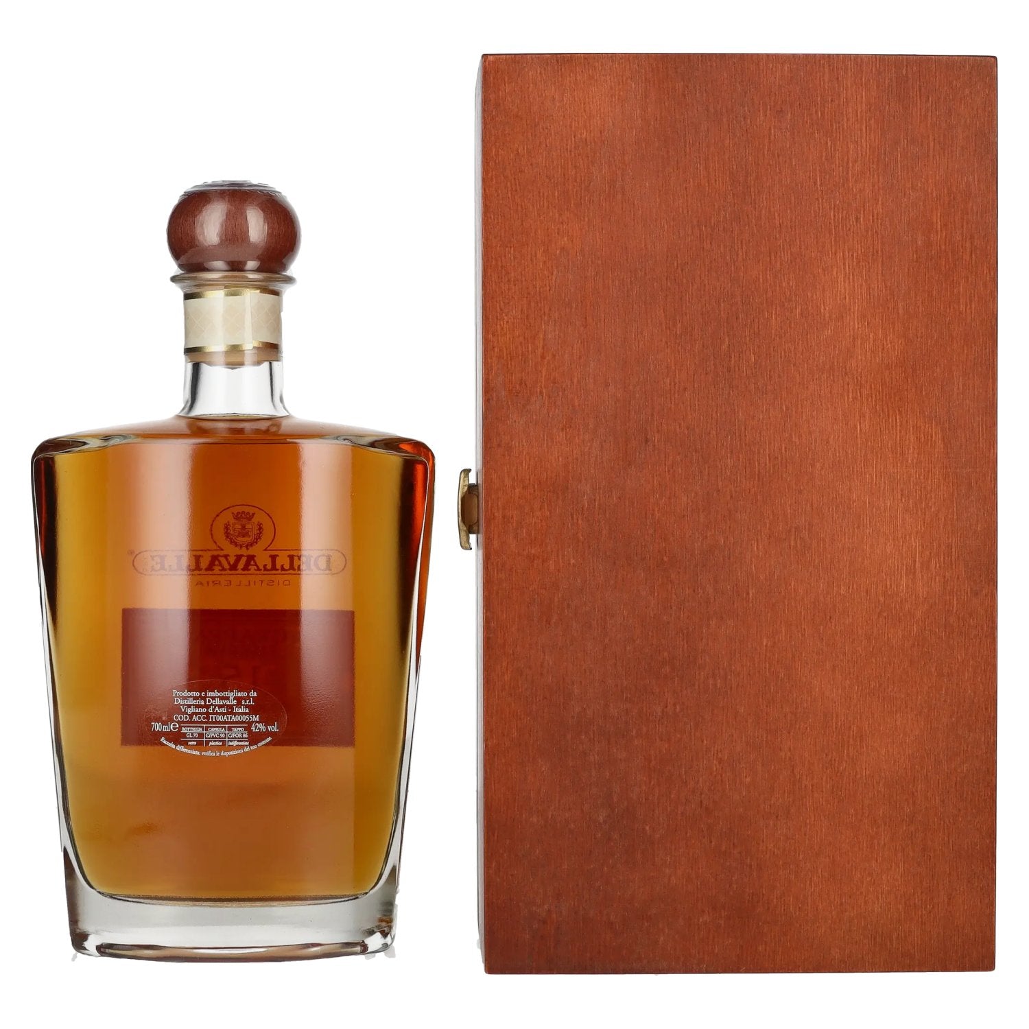 Dellavalle Grappa Reserva 15 ANNI di Roberto Dellavalle 42% vol. 0,7l dans une caisse en bois
