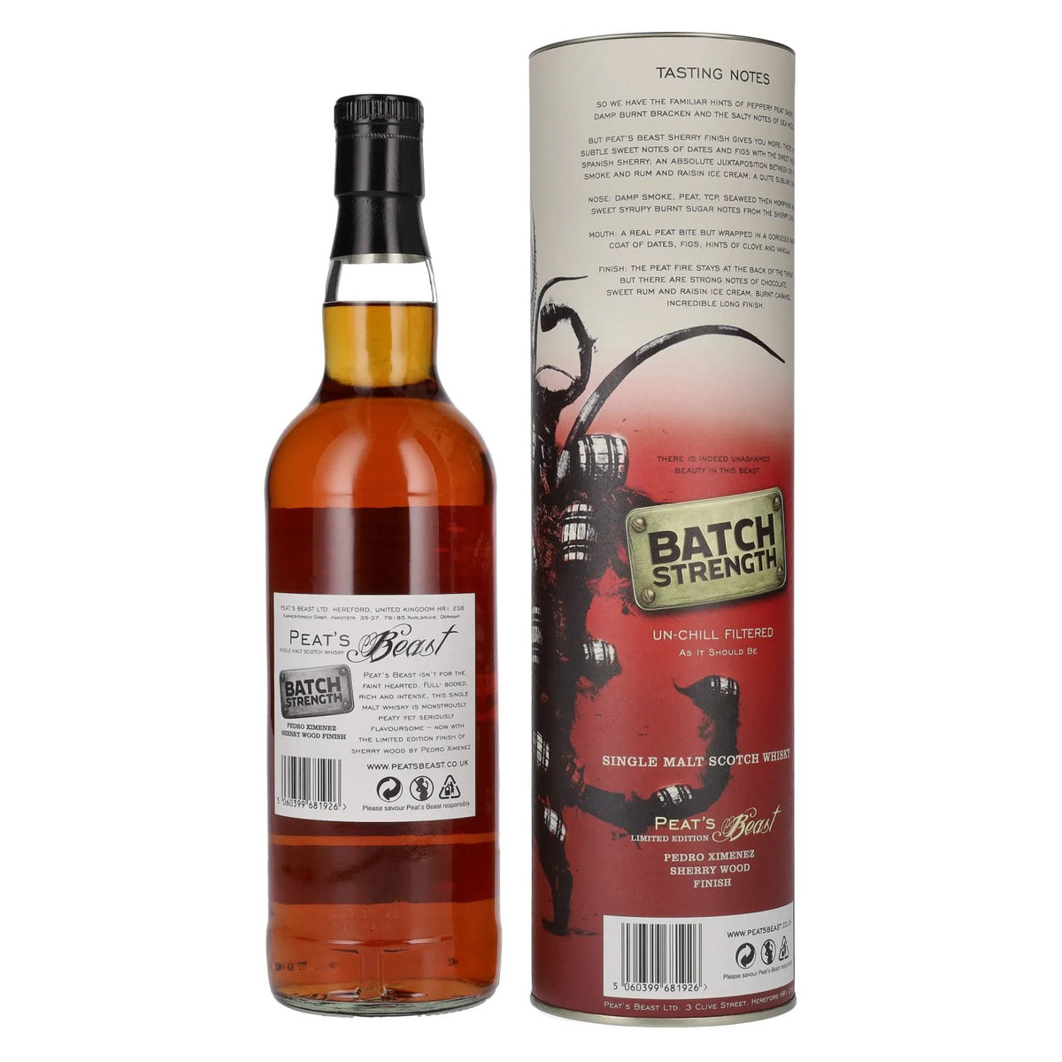 Peat's Beast BATCH STRENGTH Pedro Ximenez Sherry Wood Finish 54,1% Vol. 0,7l in gift box
