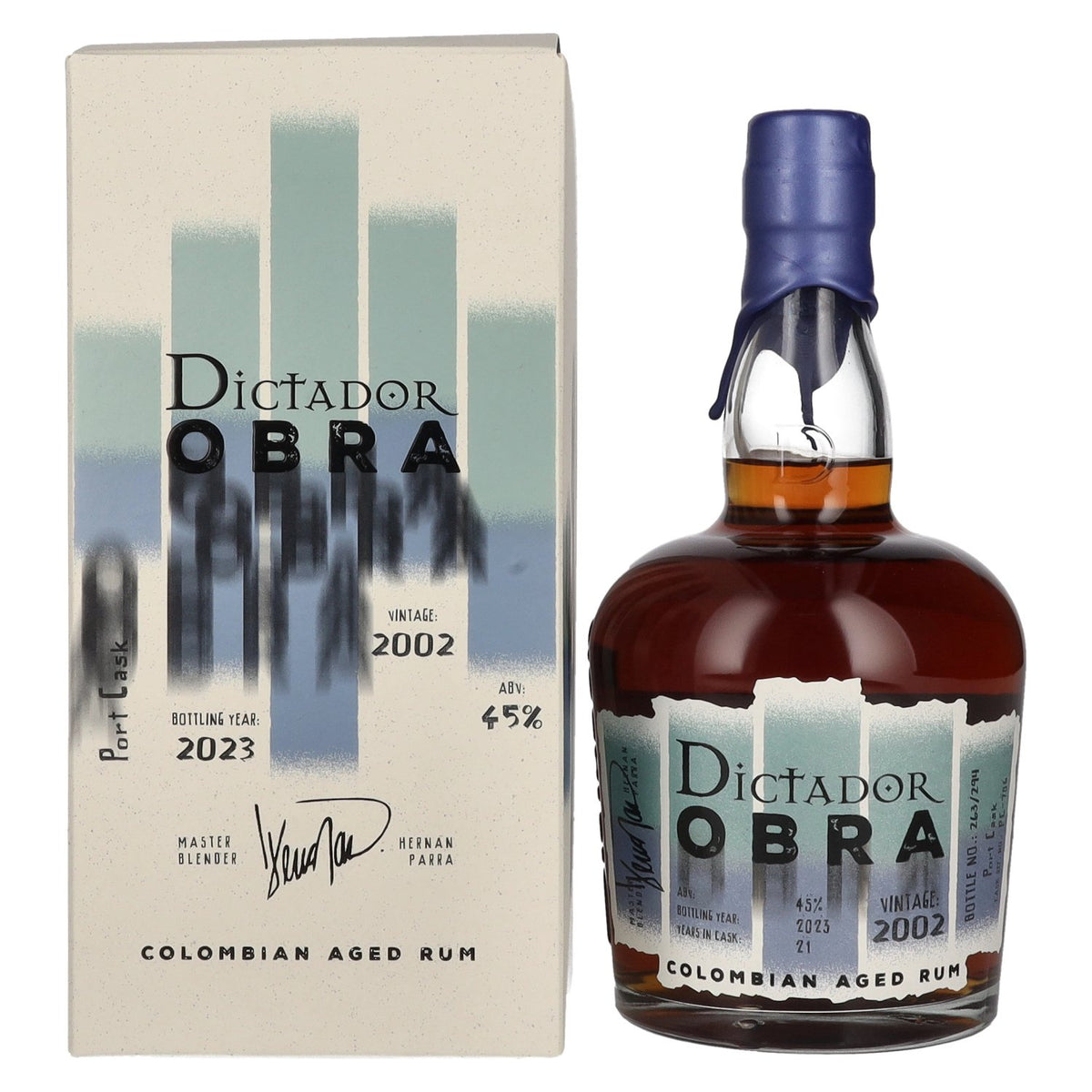Dictador OBRA VINTAGE 21 Years Old PORT CASK Rum 2002 45% Vol. 0,7l in gift box