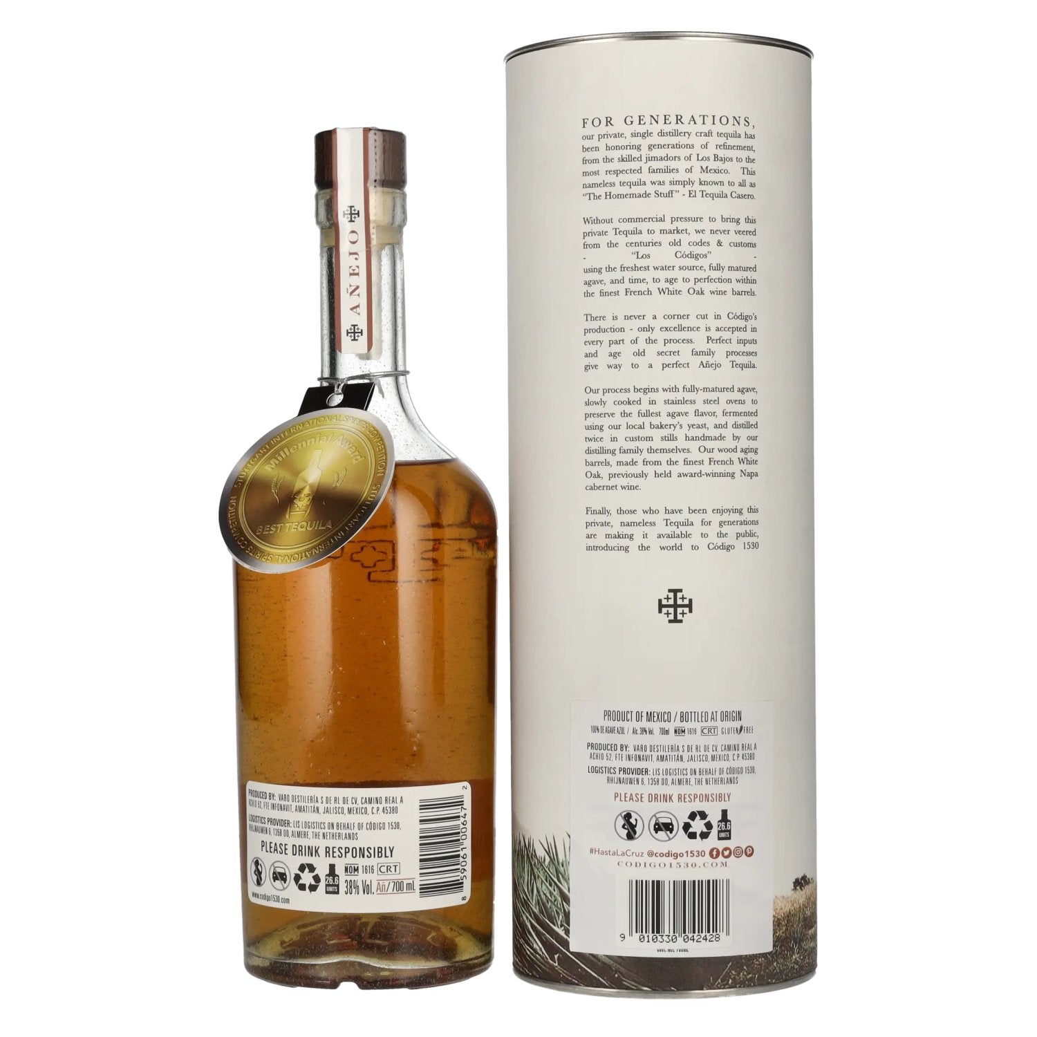 Código 1530 AÑEJO Tequila 38% Vol. 0,7l in Geschenkbox