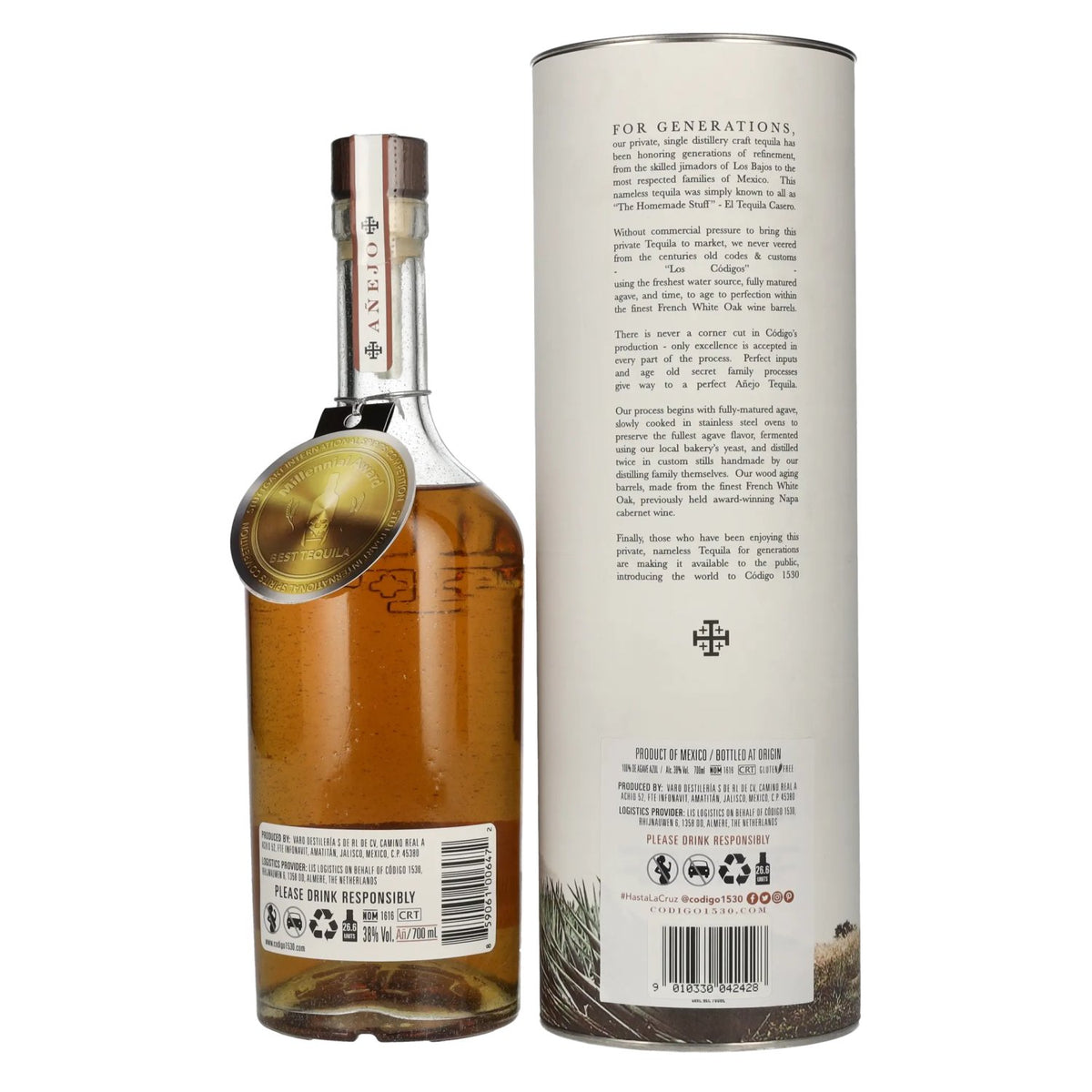 Código 1530 AÑEJO Tequila 38% Vol. 0,7l in Geschenkbox