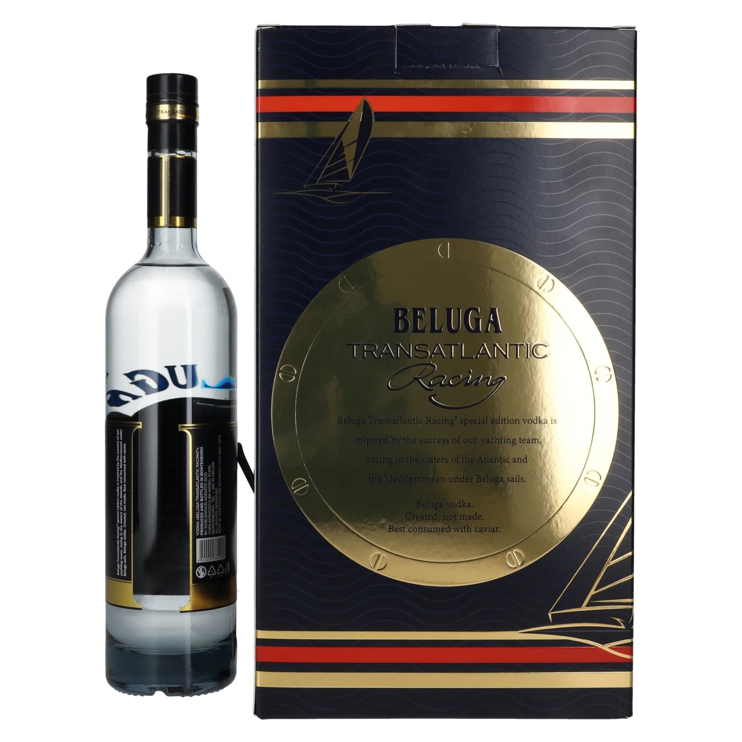 Beluga Transatlantic Racing Montenegro Vodka 40% Vol. 0,7l in Geschenkbox mit Sonnenbrille