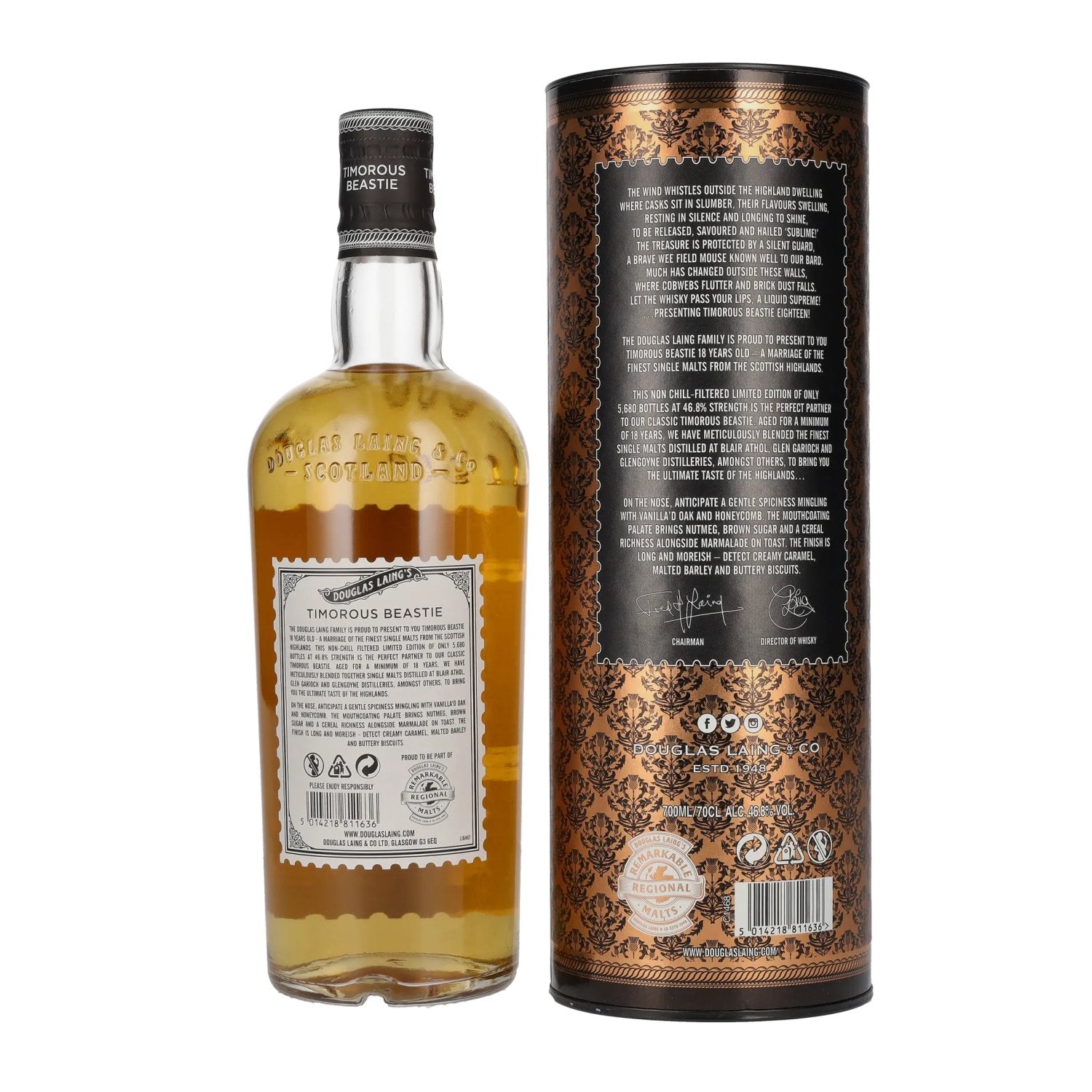 Douglas Laing TIMOROUS BEASTIE 18 Years Old Limited Edition 46,8% Vol. 0,7l in gift box