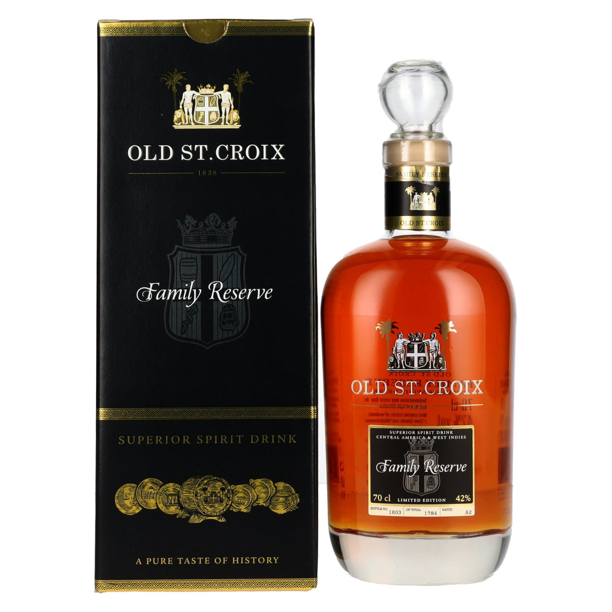 Old St. Croix A.H. Riise FAMILY RESERVE Superior Spirit Drink 42% Vol. 0,7l in gift box