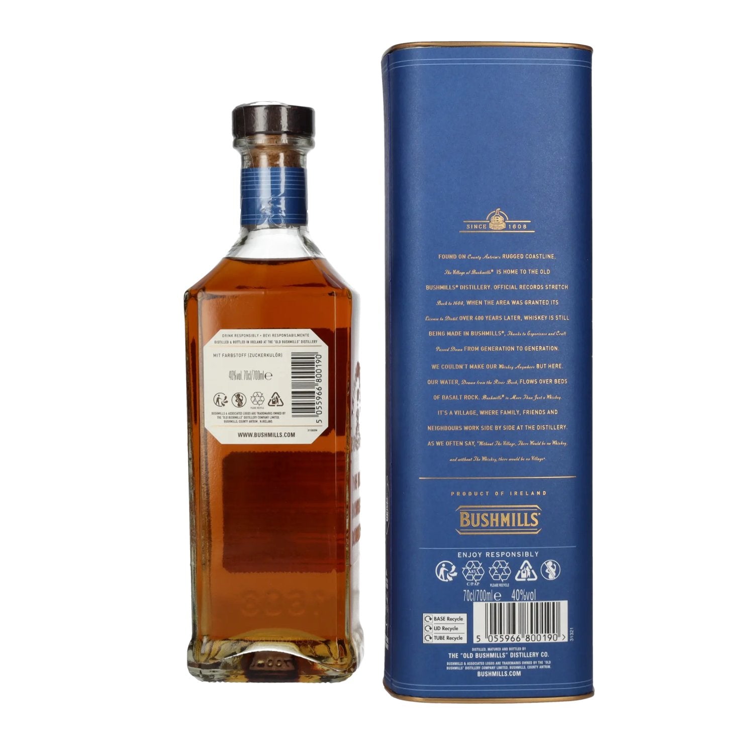 Bushmills 12 Years Old Single Malt Irish Whiskey 40% Vol. 0,7l in gift box