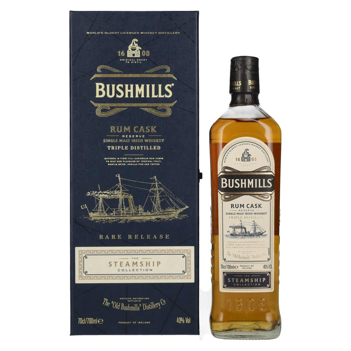 Bushmills RUM CASK Reserve The Steamship Collection 40% Vol. 0,7l in gift box