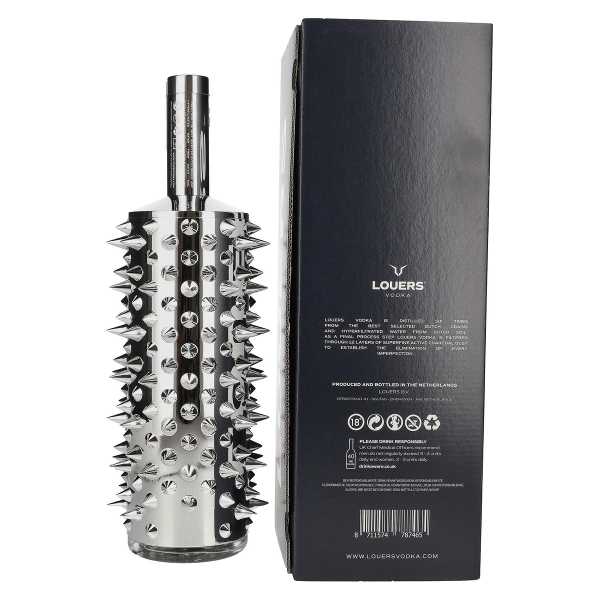 Vodka Louers 40 % vol., 1 l, dans un coffret cadeau avec autocollant lumineux LED